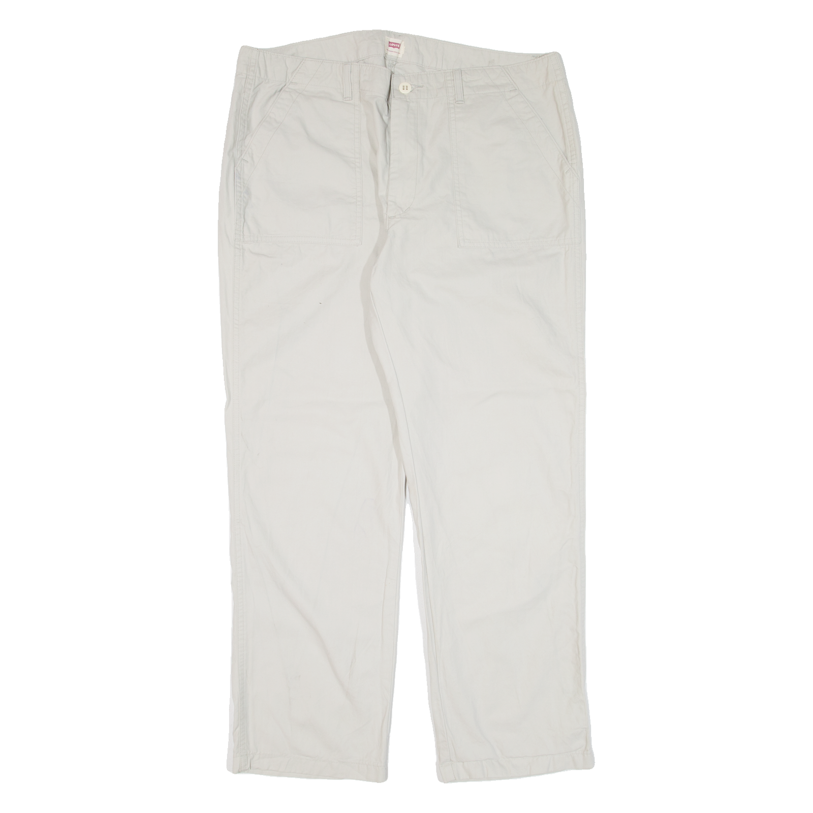 LEVI'S Mens Trousers Grey Regular Straight W36 L28 Refurbished - N/A refurbished available on Cerqular