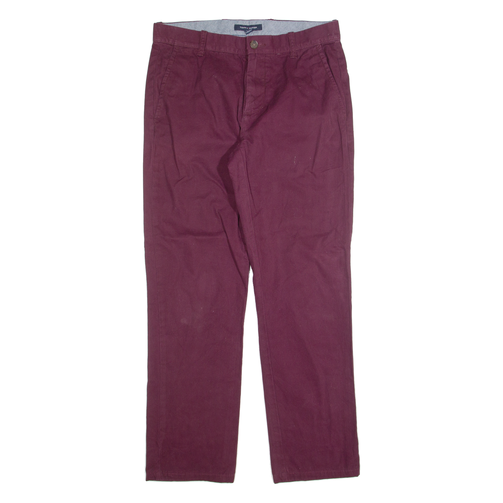 TOMMY HILFIGER Chino Mens Trousers Maroon Regular Straight W29 L30 Refurbished - N/A refurbished available on Cerqular