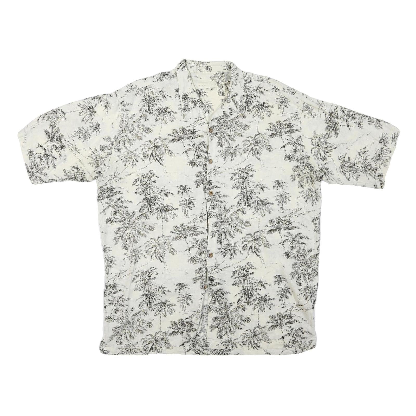 Mens White & Black Pattern Cotton Blend Shirt XL Casual Summer Beachwear Refurbished - N/A refurbished available on Cerqular