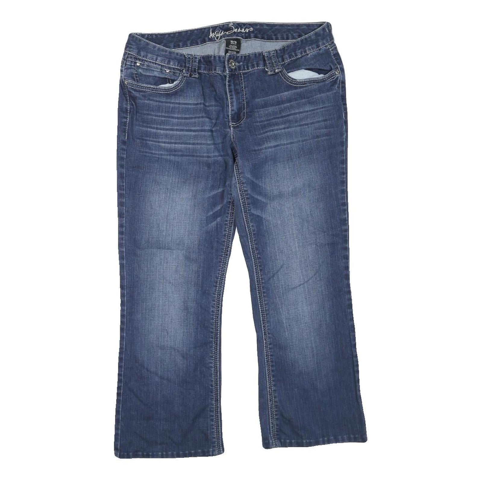 Ariya Womens Blue Regular Straight Denim Jeans W34 L25 Stylish Casual Zip Refurbished - N/A refurbished available on Cerqular