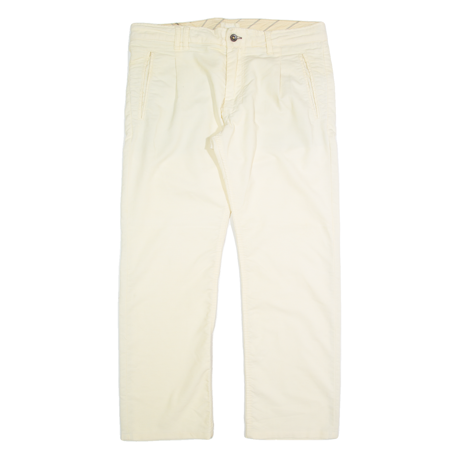 DIESEL Womens Corduroy Trousers Cream Regular Straight 90s W36 L28 Refurbished - N/A refurbished available on Cerqular