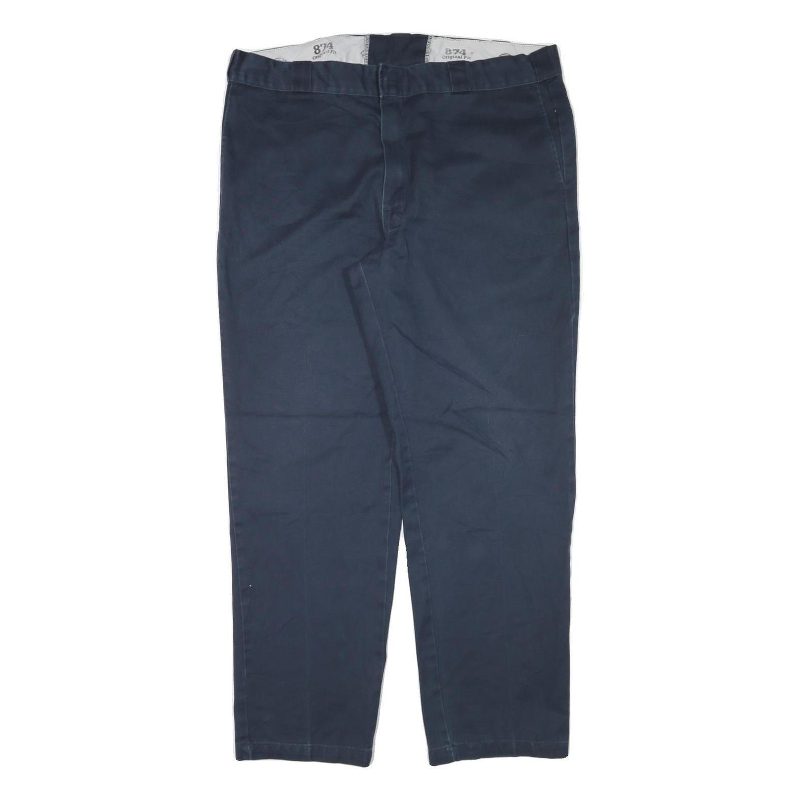 DICKIES Mens Cotton Blend Navy Slim Straight Trousers W40 L31 Workwear Casual Refurbished - N/A refurbished available on Cerqular