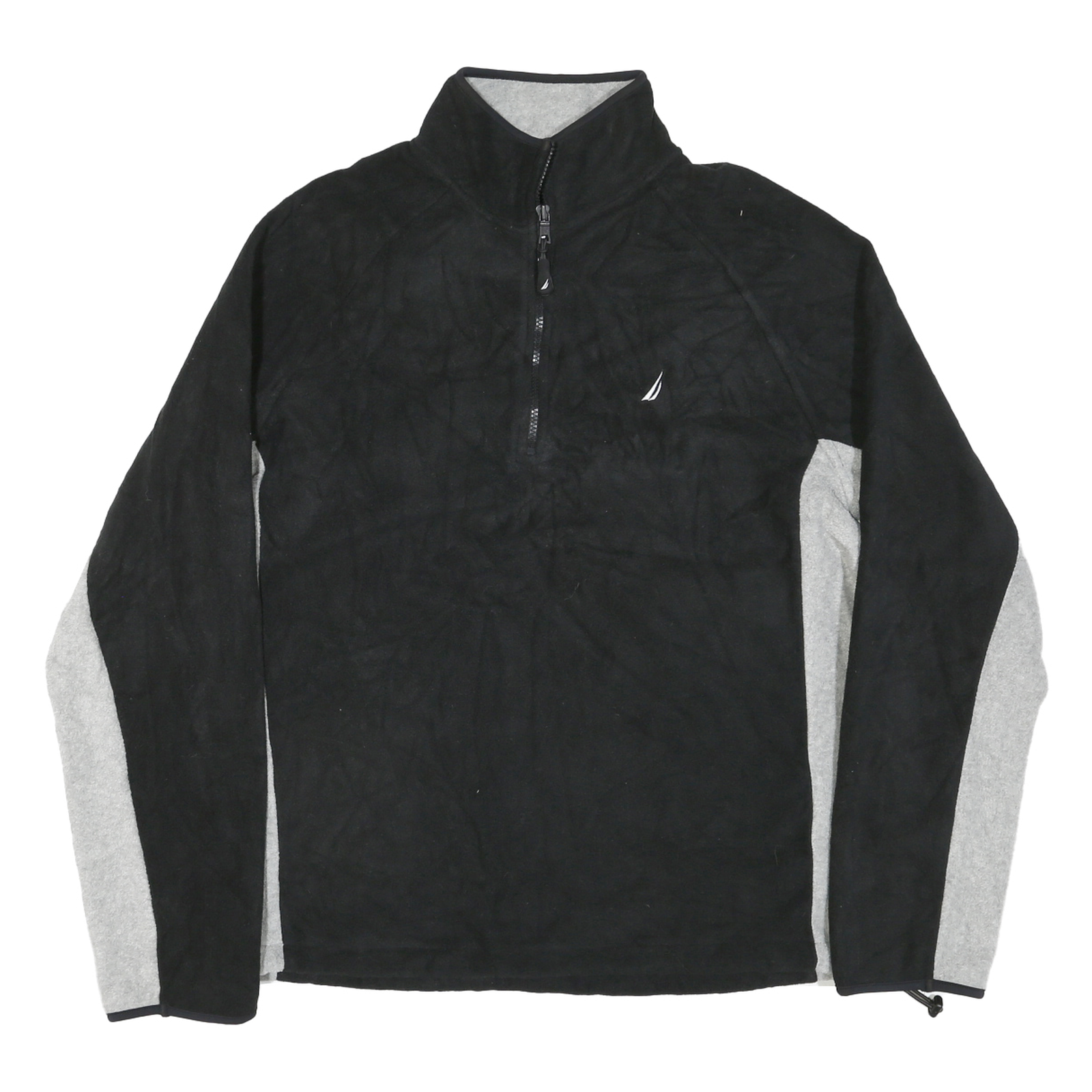 NAUTICA Mens Black & Grey Plain Pullover Jumper Crew Neck Basic Knit L Polyester Refurbished - N/A refurbished available on Cerqular
