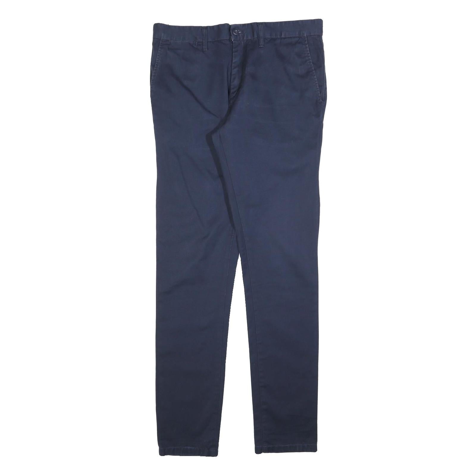 CARHARTT Mens Cotton Blend Navy Slim Straight Trousers W32 L34 Workwear Casual Refurbished - N/A refurbished available on Cerqular