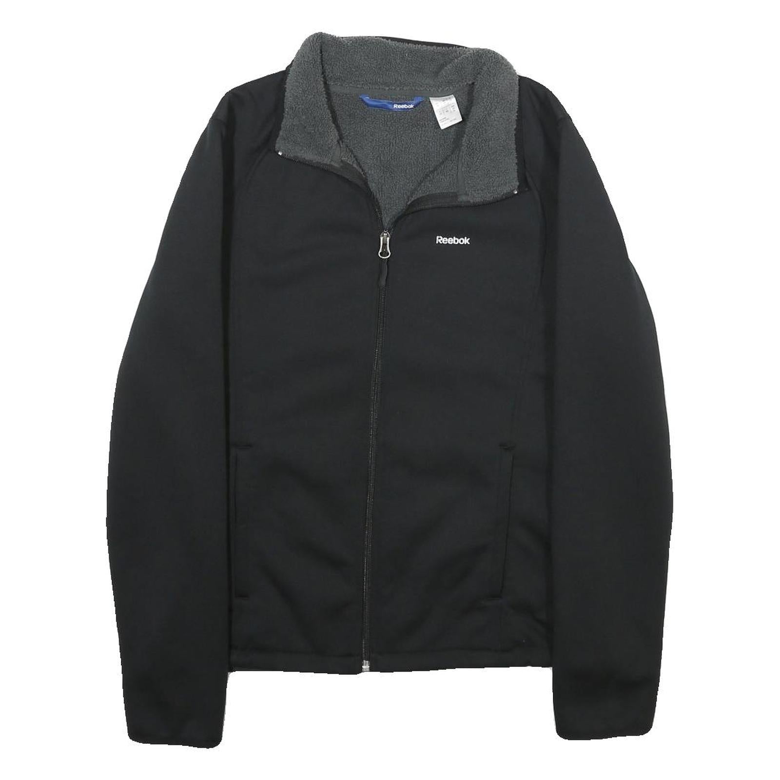 REEBOK Mens Black Zip Fleece Jacket XS Polyester Casual Outdoor Activewear Refurbished - N/A refurbished available on Cerqular