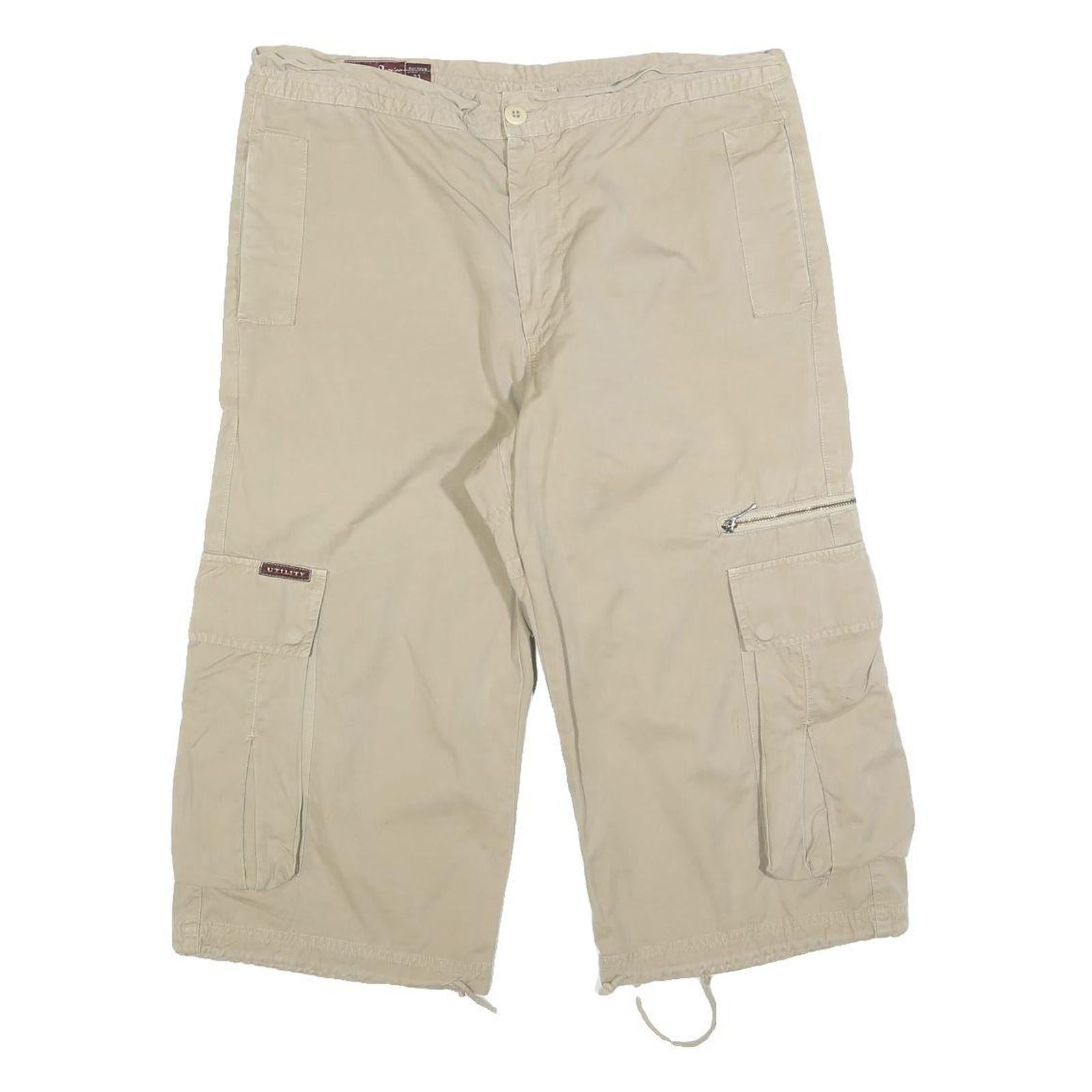 MARLBORO Mens Shorts Beige Cargo M W31 Utility Pockets Cotton Blend Refurbished - N/A refurbished available on Cerqular