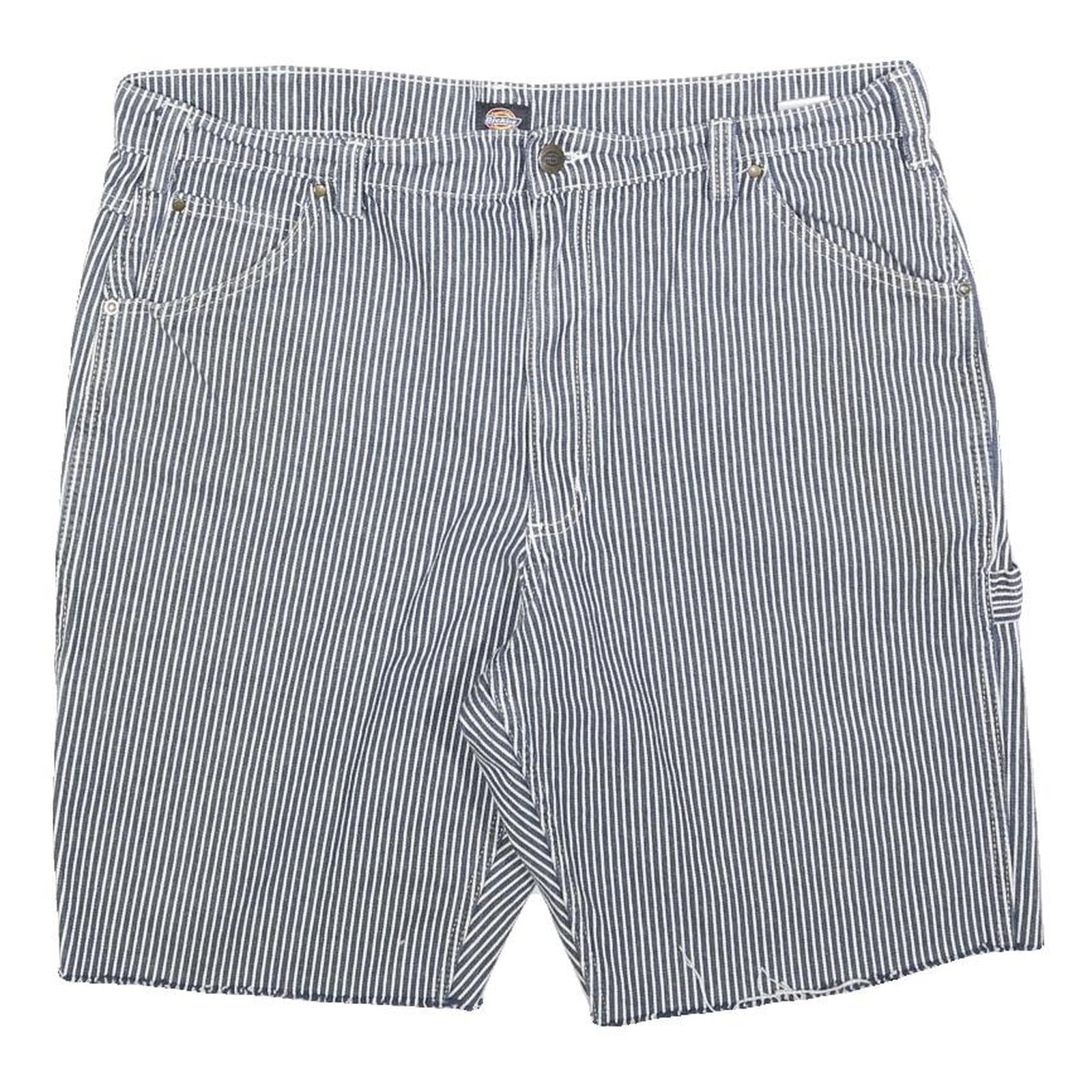 DICKIES Mens Blue & White Striped Casual Cotton Blend Shorts XL W38 Workwear Refurbished - N/A refurbished available on Cerqular