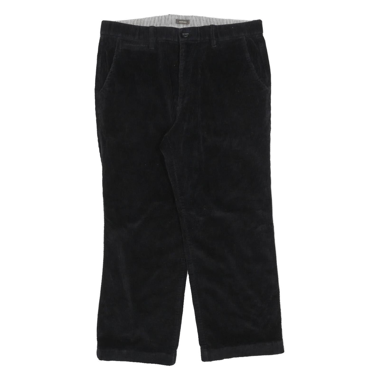 DENVER HAYES Mens Black Cotton Blend Regular Straight Trousers W36 L27 Stylish Refurbished - N/A refurbished available on Cerqular