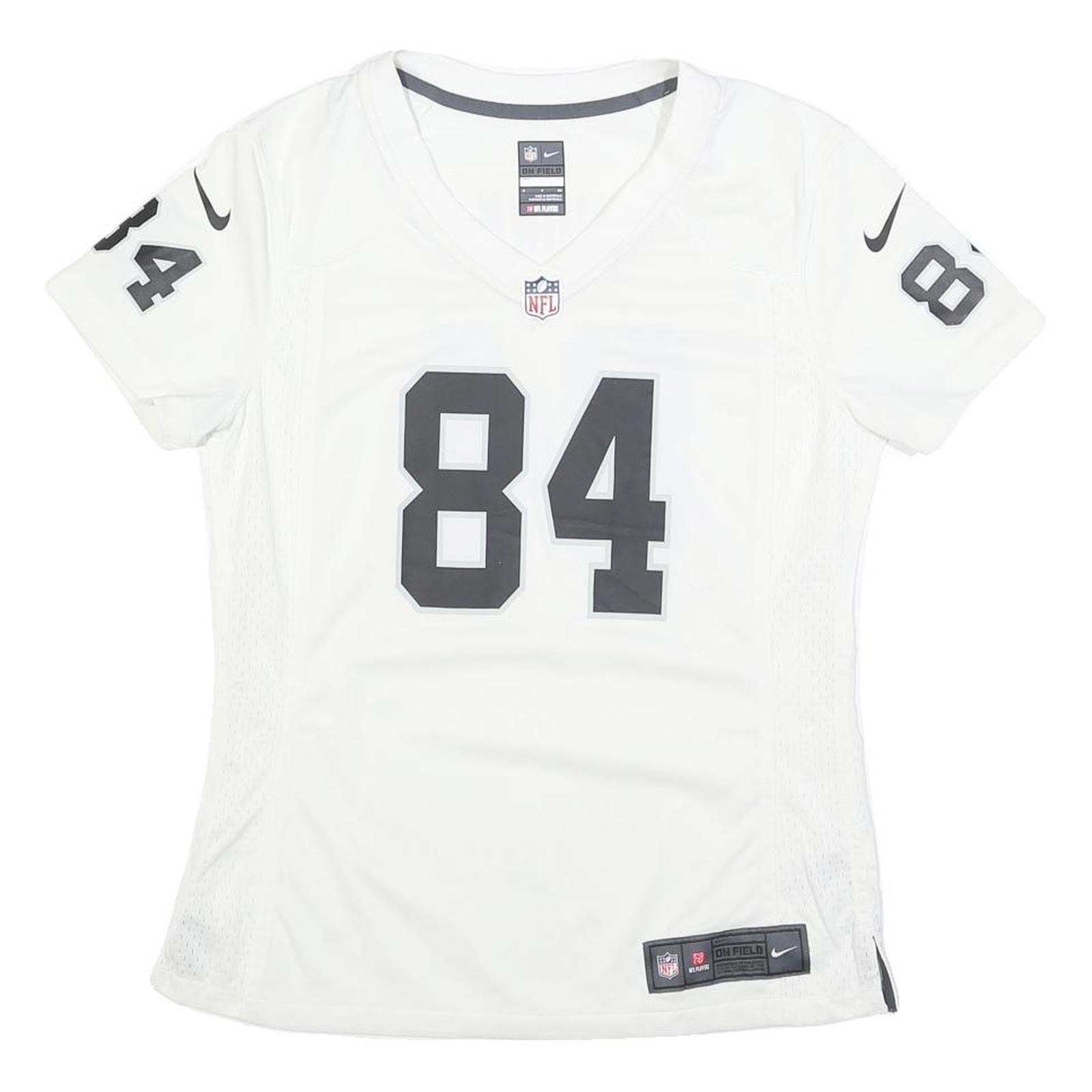 NIKE Womens White & Grey NFL Graphic T-Shirt S Short Sleeve V-Neck Football Refurbished - N/A refurbished available on Cerqular