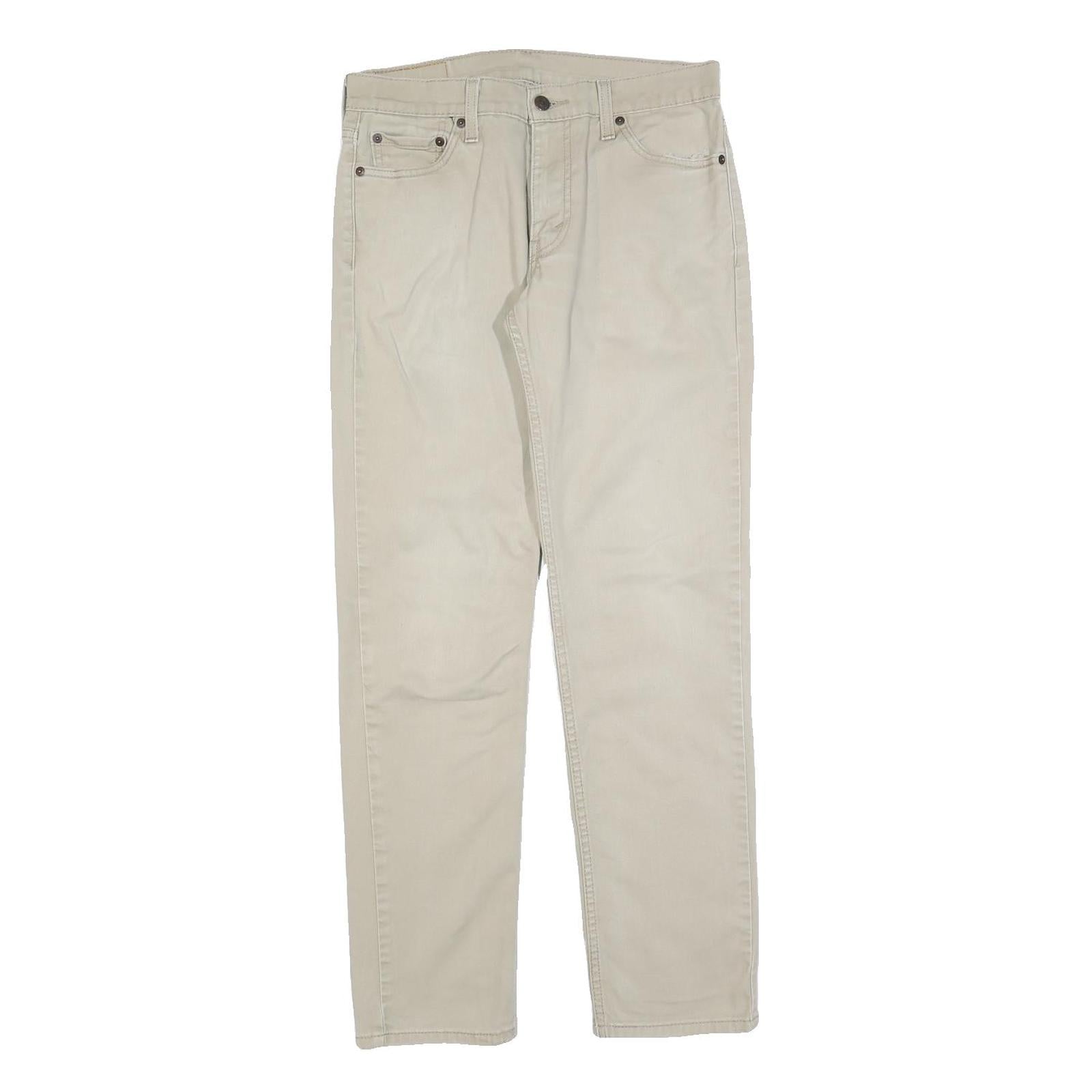 LEVI'S Mens Slim Beige Cotton Blend Trousers W30 L32 Zip Casual Pants Refurbished - N/A refurbished available on Cerqular