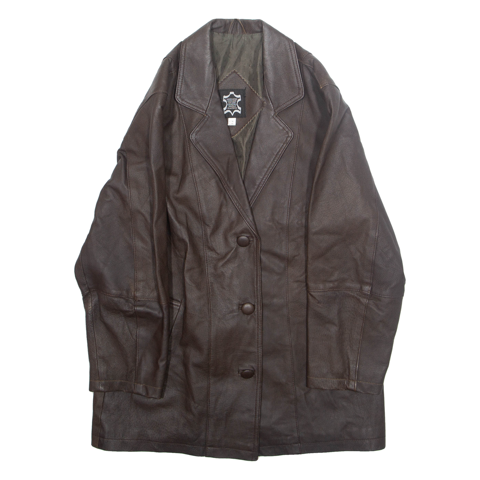 Mens Jacket Brown Faux Leather L Refurbished - N/A refurbished available on Cerqular