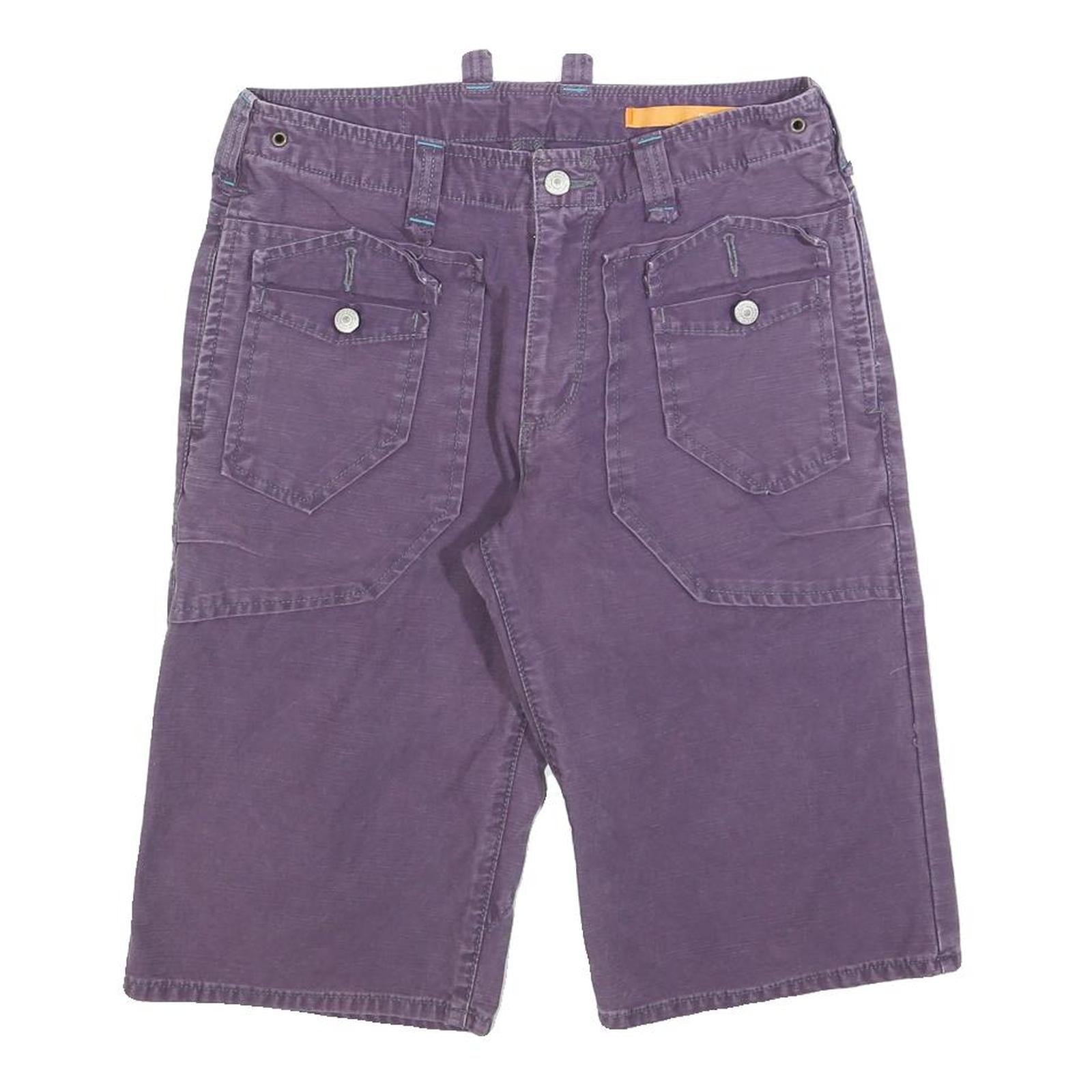 EDWIN Mens Shorts Purple Casual Cotton Blend M W30 Button Pockets Refurbished - N/A refurbished available on Cerqular