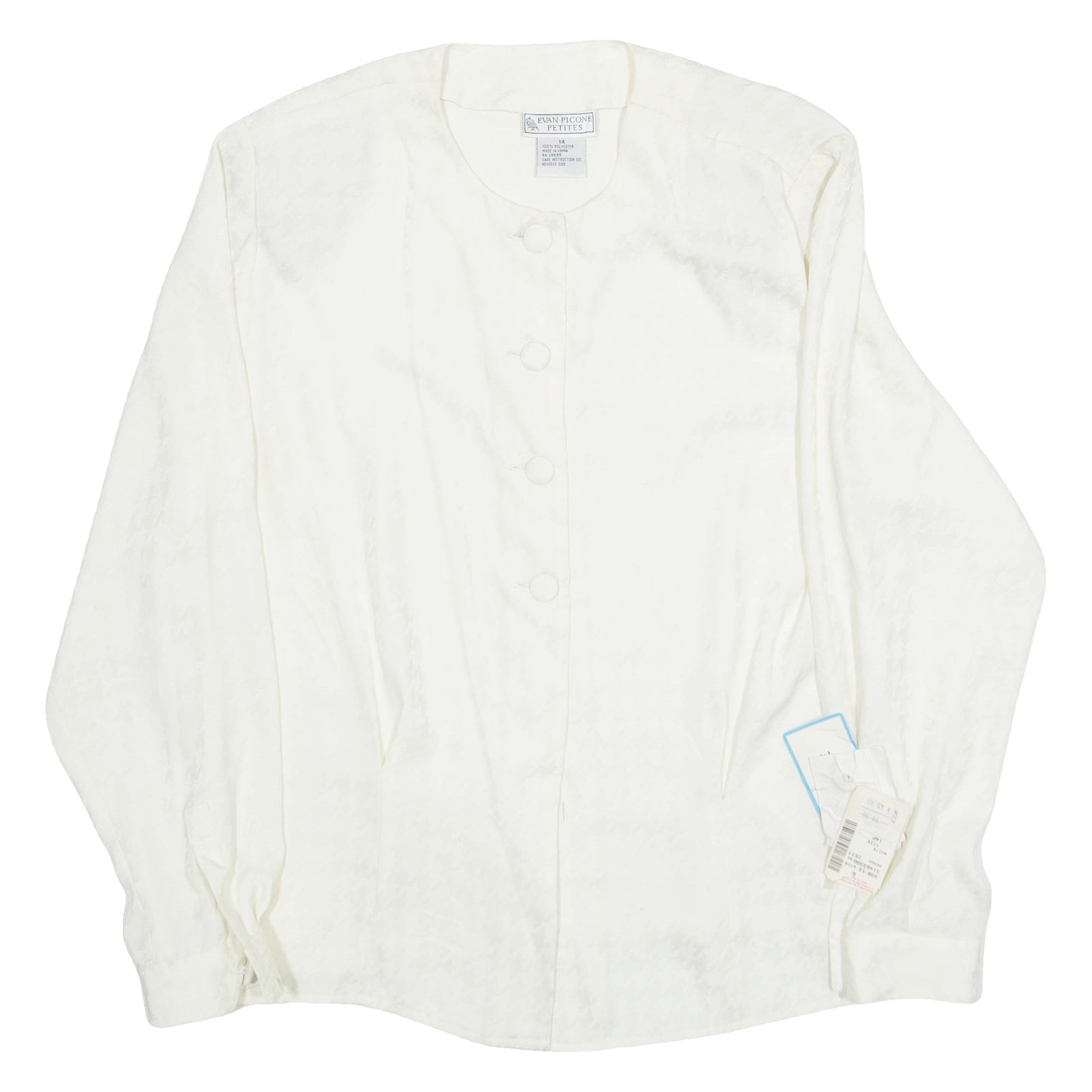 EVAN PICONE PETITES Womens Printed Shirt Cream 90s Houndstooth M Refurbished - N/A refurbished available on Cerqular