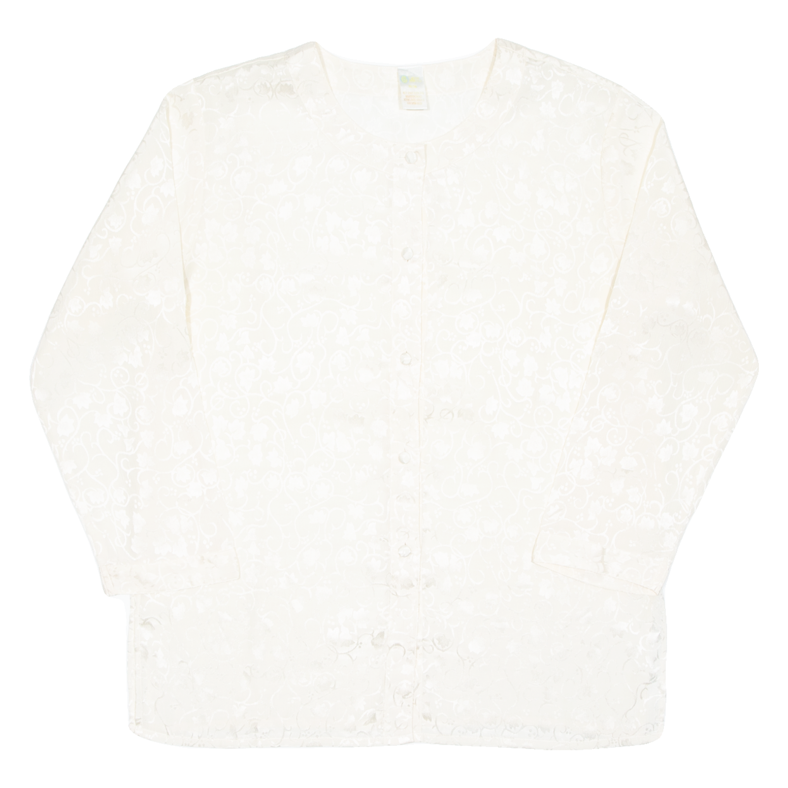 Womens Printed Blouse Cream Long Sleeve Floral XL Refurbished - N/A refurbished available on Cerqular