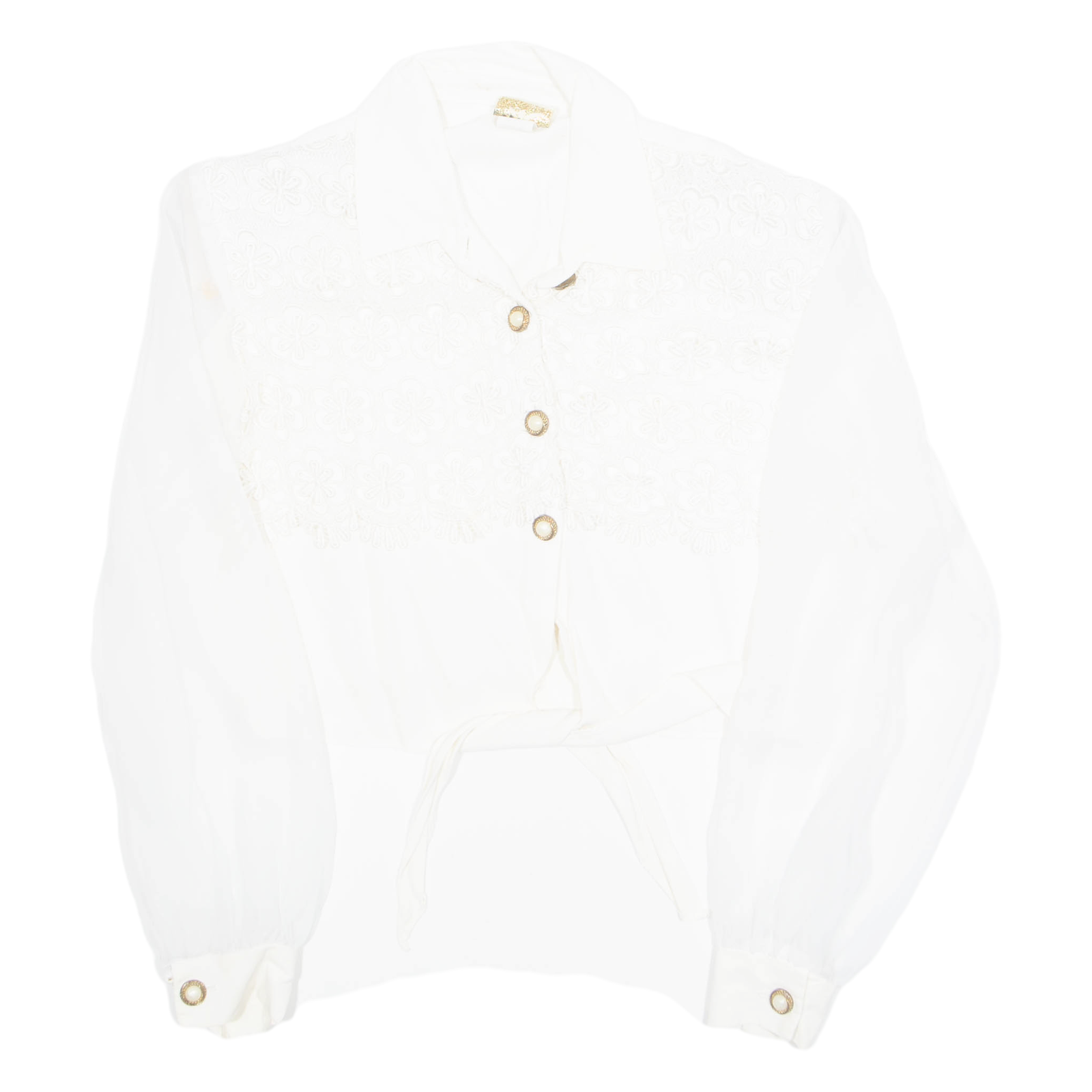 Buy SAM Western Front Tie Womens Cropped Blouse Cream Collared 90s XL Refurbished - $16.89 SAM Western Front Tie Womens Cropped Blouse Cream Collared 90s XL Refurbished - N/A refurbished available on Cerqular