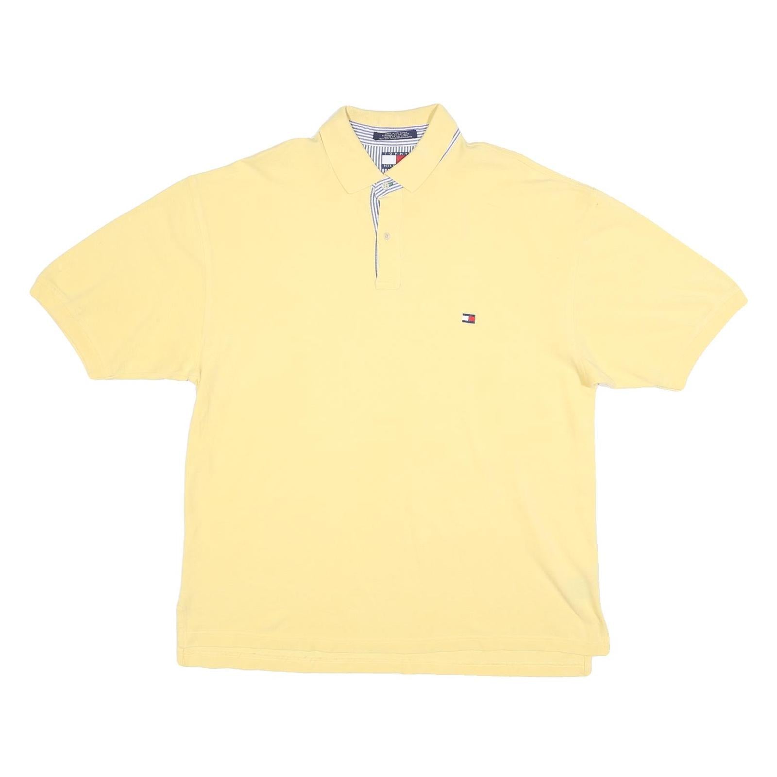 TOMMY HILFIGER Mens Yellow Basic Short Sleeve Polo Shirt 2XL Cotton Blend Refurbished - N/A refurbished available on Cerqular