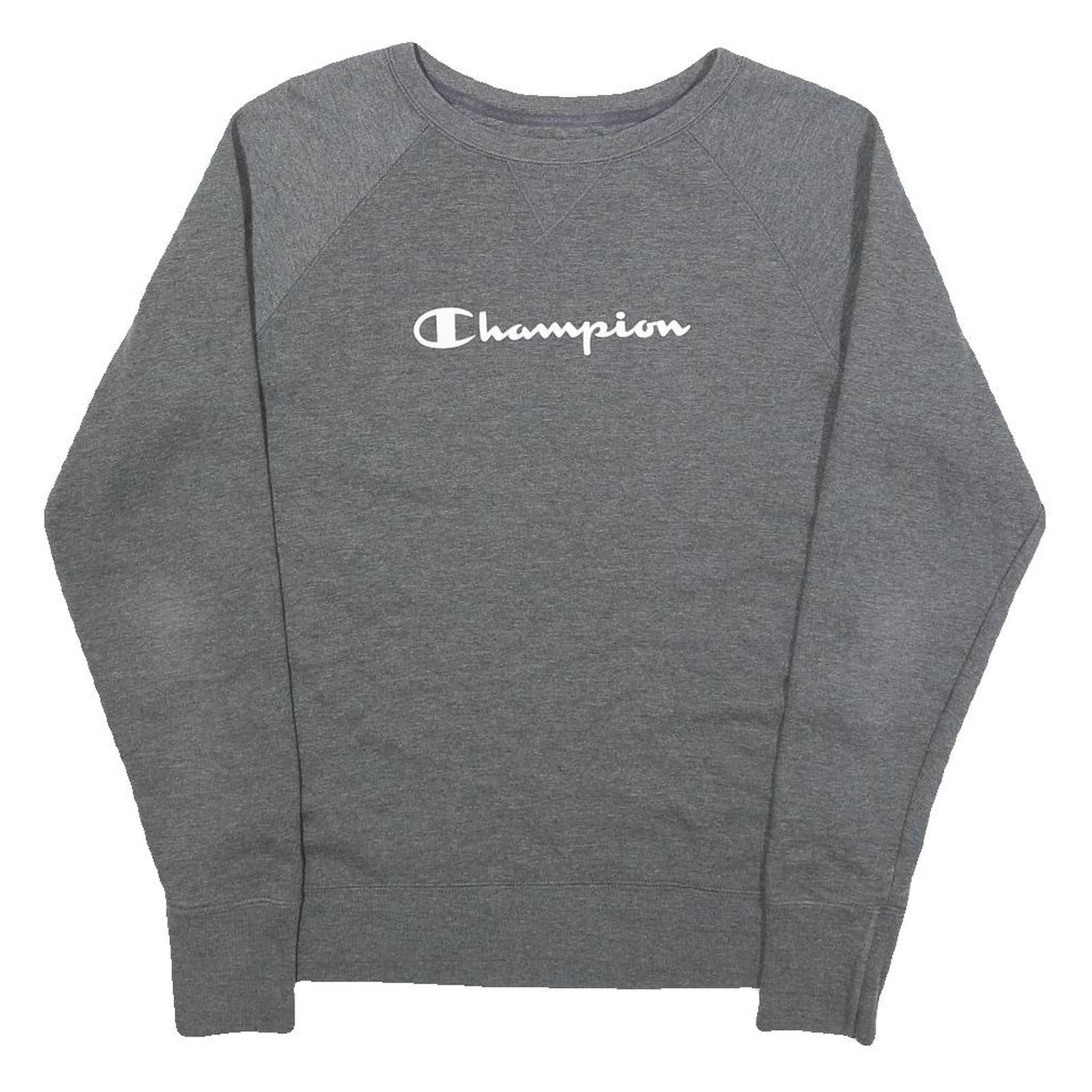 CHAMPION Womens Grey Cotton Blend Crew Neck Sweatshirt M Casual Sportswear Refurbished - N/A refurbished available on Cerqular