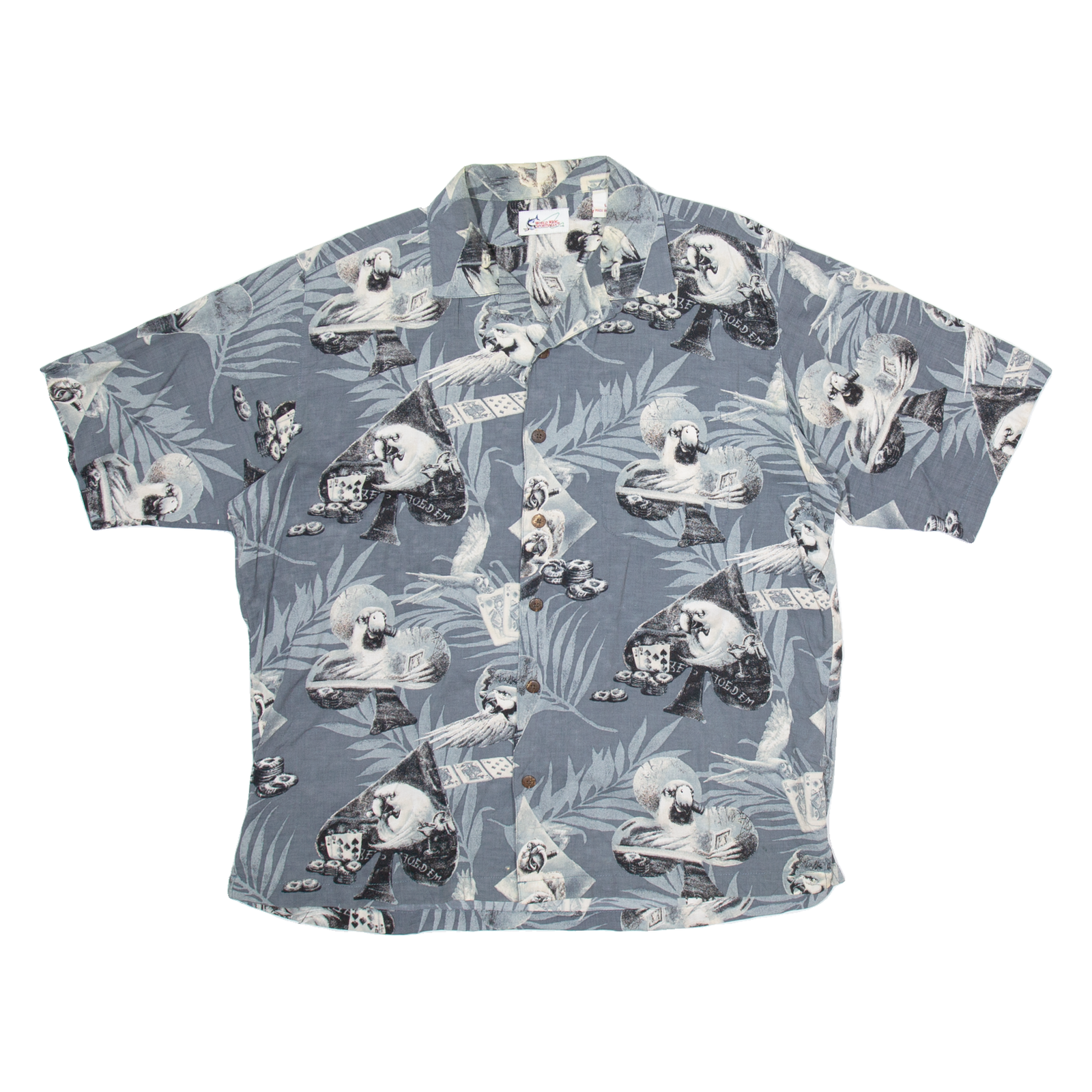 WORLD WIDE SPORTSMAN Mens Shirt Blue Crazy Pattern L Refurbished - N/A refurbished available on Cerqular