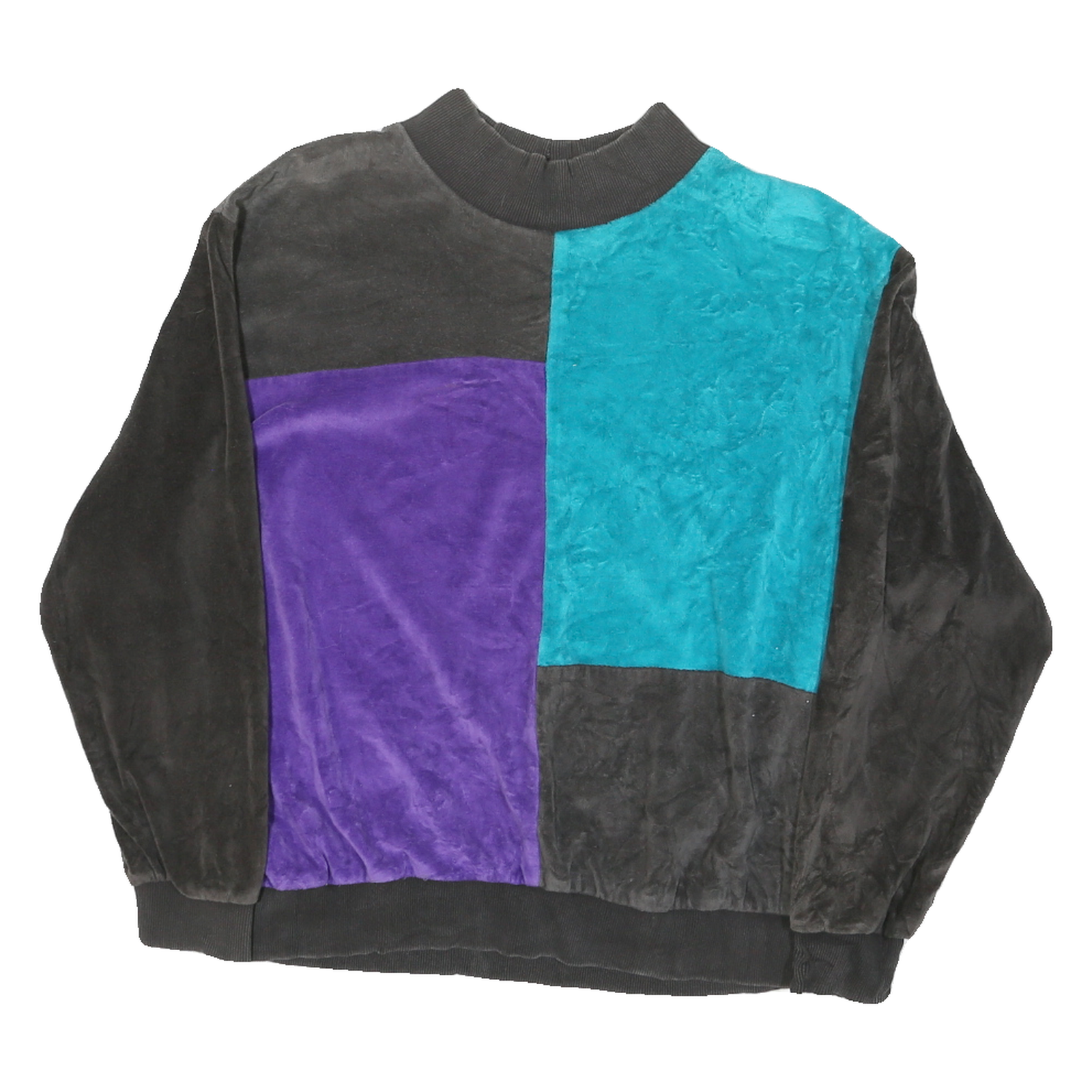 ALFRED DUNNER Mens Black & Purple & Turquoise Crew Neck M Colourblock Sweatshirt Refurbished - N/A refurbished available on Cerqular