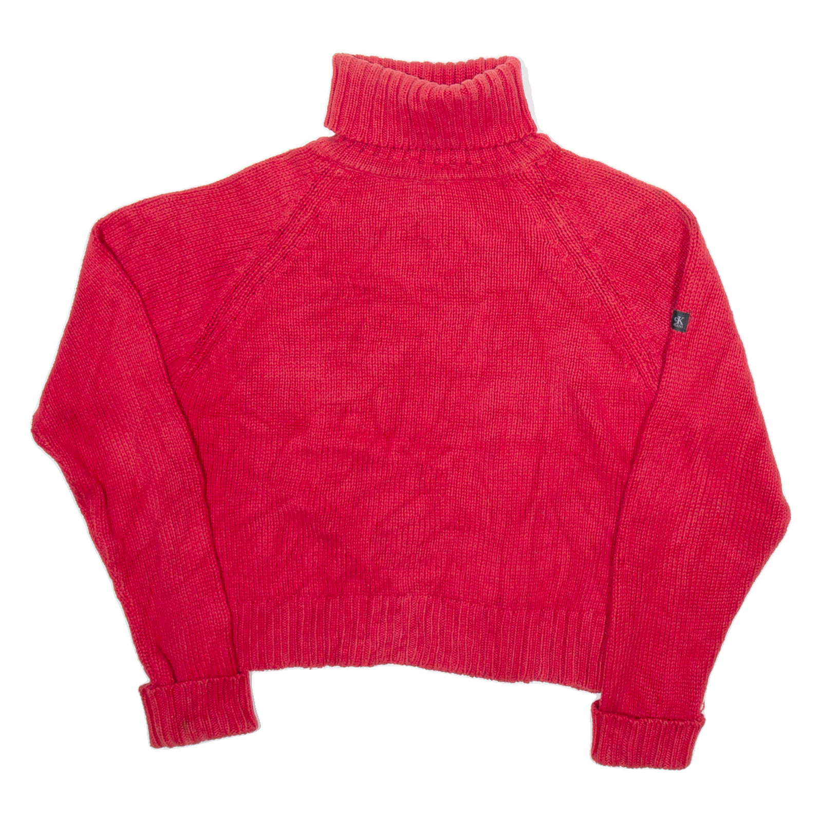 CALVIN KLEIN JEANS Womens Jumper Red Roll Neck Tight Knit M Refurbished - N/A refurbished available on Cerqular