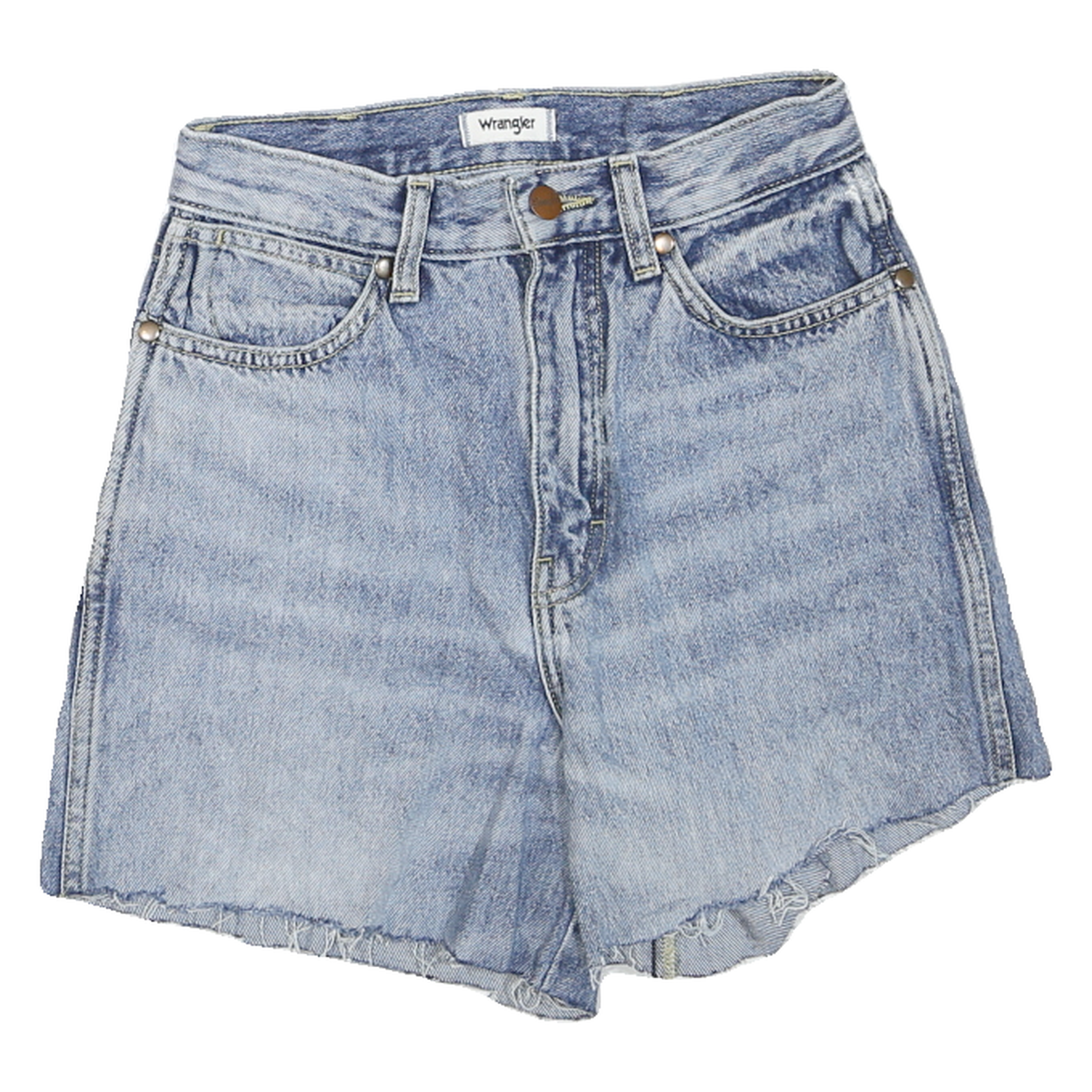 WRANGLER Womens Denim Blue Casual Shorts XS W26 Raw Hem Cotton Blend Refurbished - N/A refurbished available on Cerqular