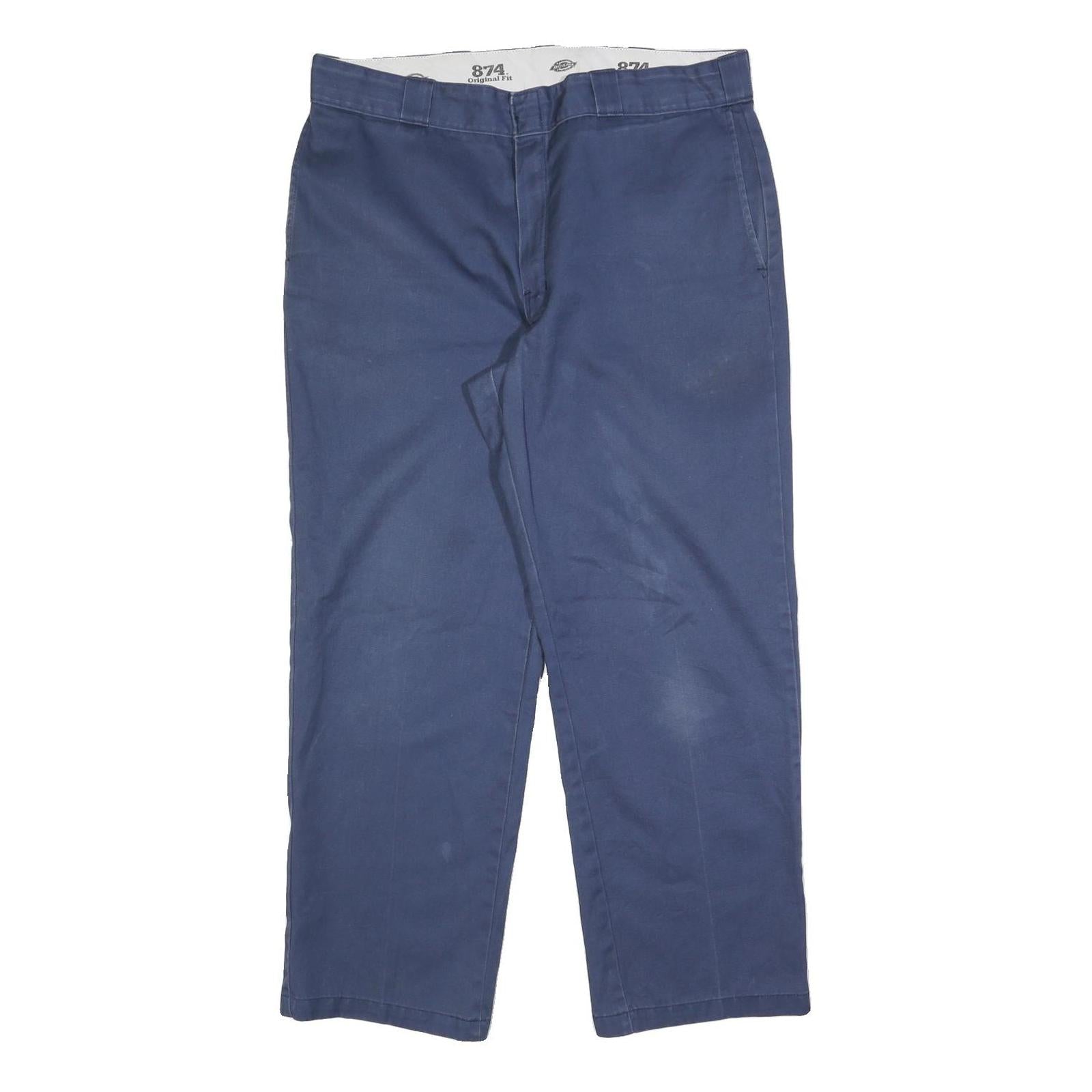 DICKIES Mens Regular Blue Cotton Blend Zip Trousers W36 L28 Workwear Chino Refurbished - N/A refurbished available on Cerqular