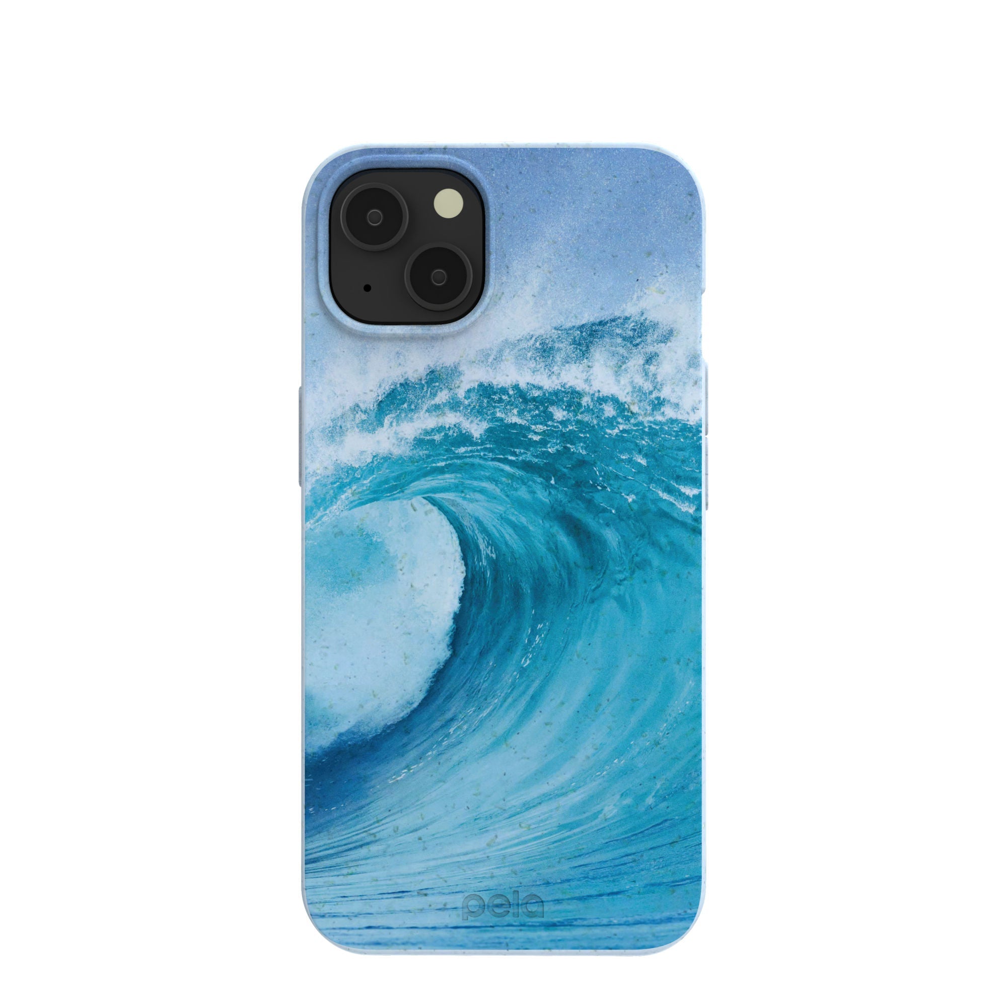 Powder Blue Big Wave iPhone 13 Case Refurbished - Pela Case refurbished available on Cerqular