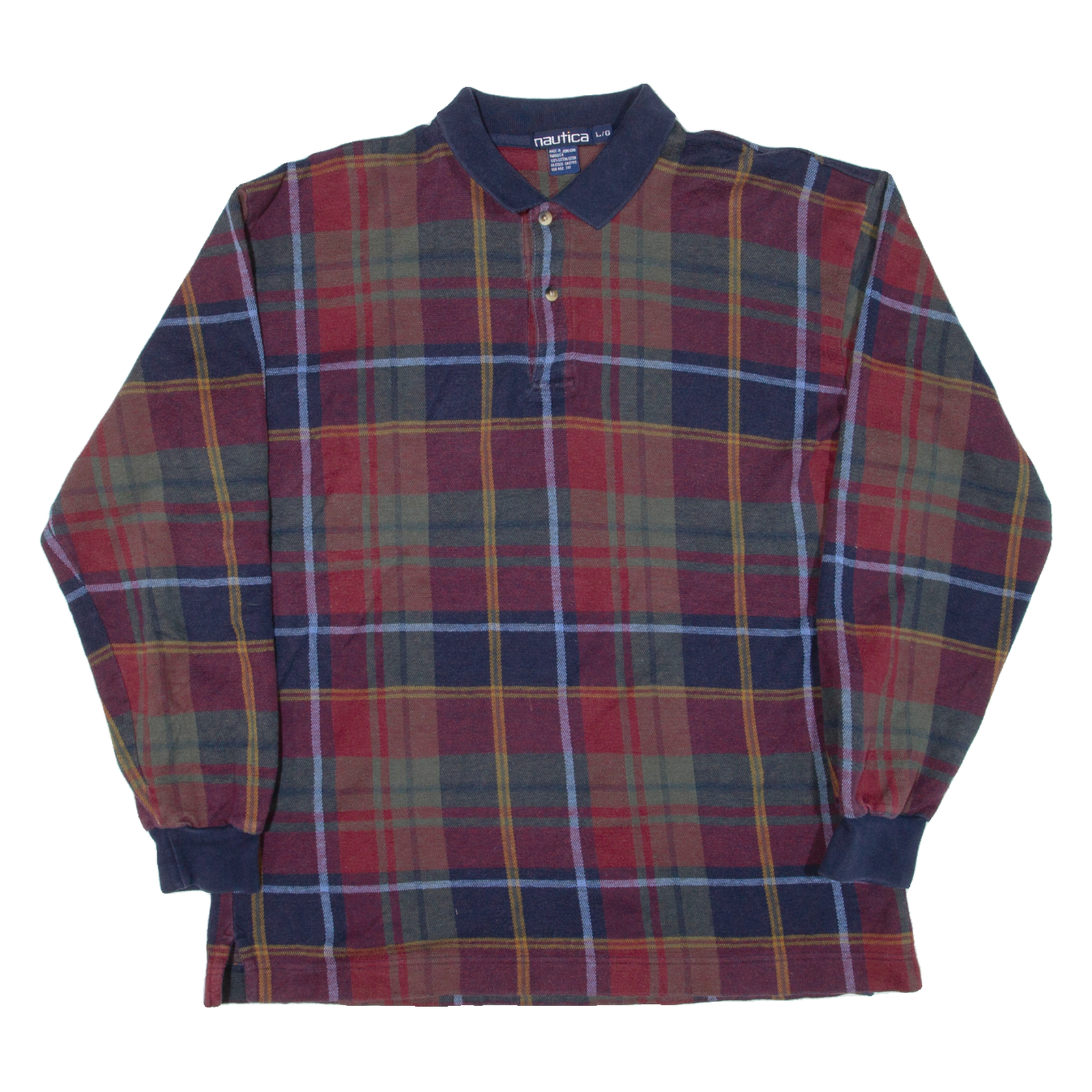 Buy NAUTICA Mens Polo Shirt Red Check Long Sleeve L Refurbished - $44.19 NAUTICA Mens Polo Shirt Red Check Long Sleeve L Refurbished - N/A refurbished available on Cerqular