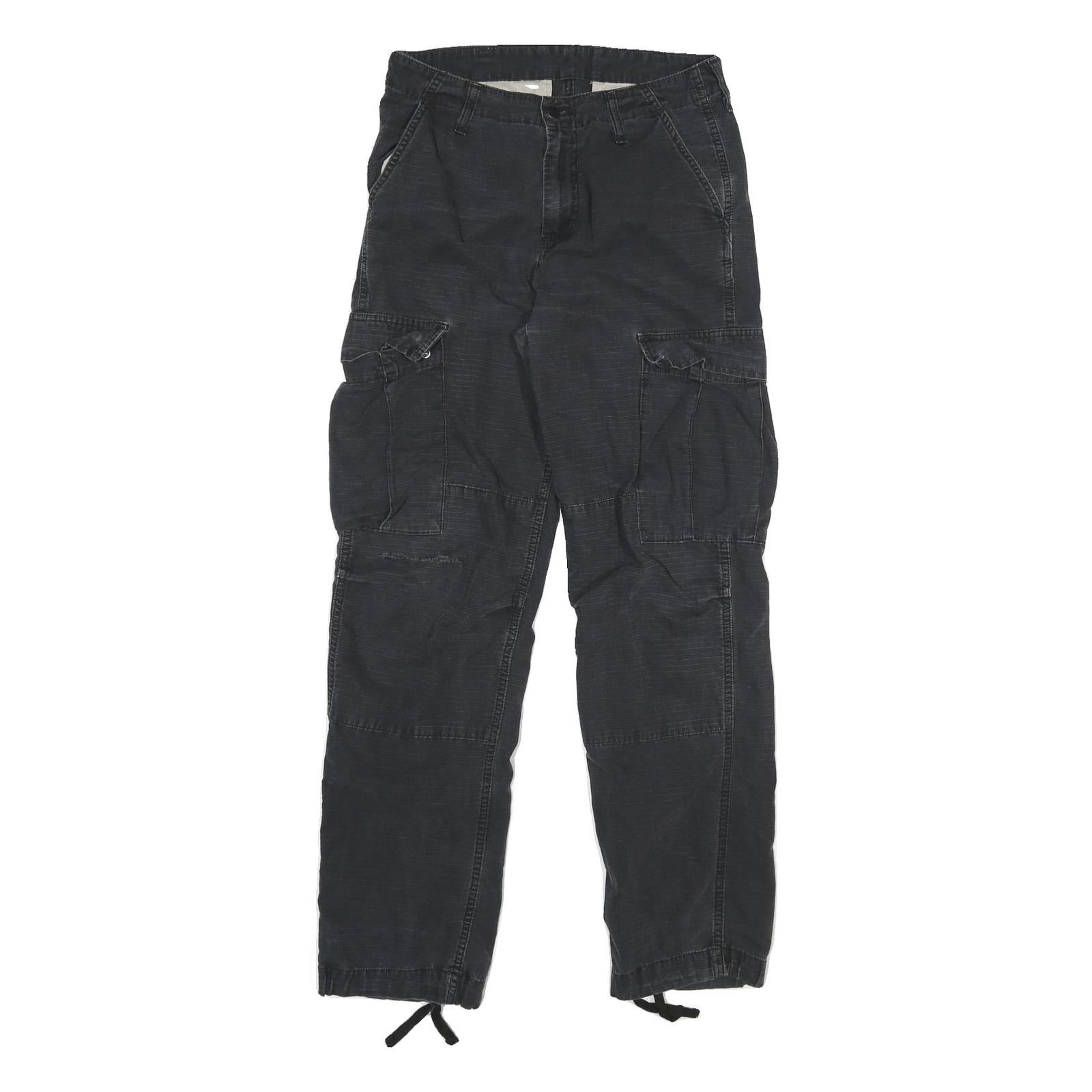 CARHARTT Mens Cotton Blend Black Regular Cargo Trousers W29 L32 Workwear Utility Refurbished - N/A refurbished available on Cerqular
