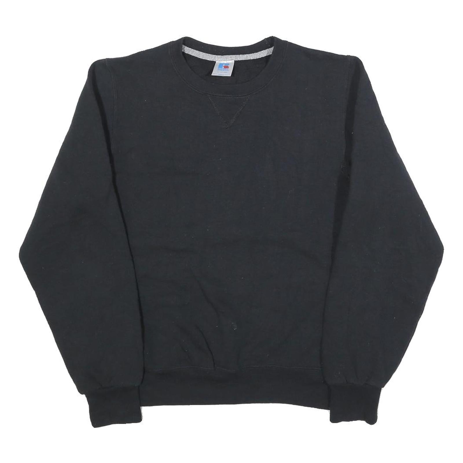 RUSSELL ATHLETIC Mens Black Cotton Blend Crew Neck Sweatshirt S Casual Basic Refurbished - N/A refurbished available on Cerqular