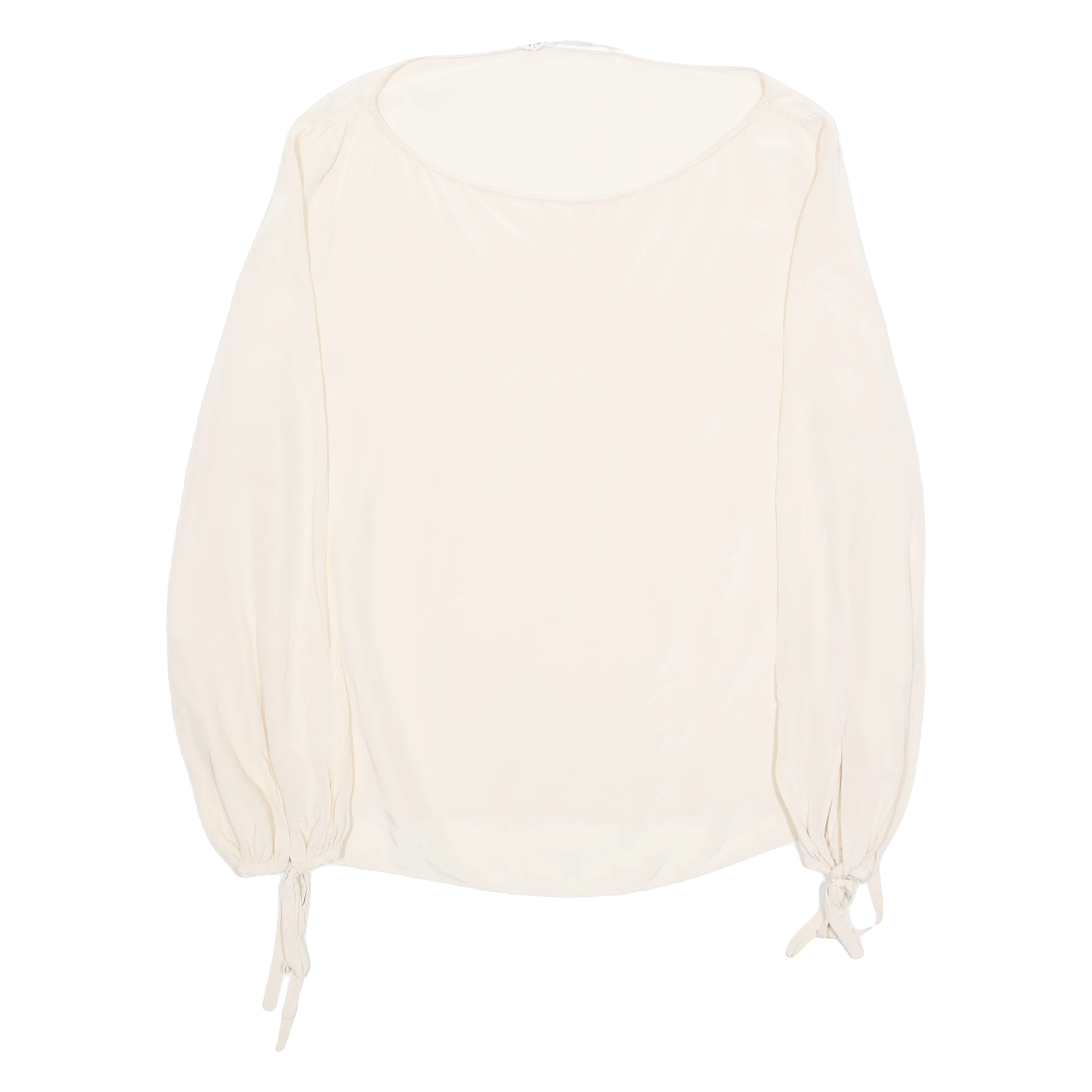 ZARA Womens Blouse Cream Long Sleeve Viscose L Refurbished - N/A refurbished available on Cerqular
