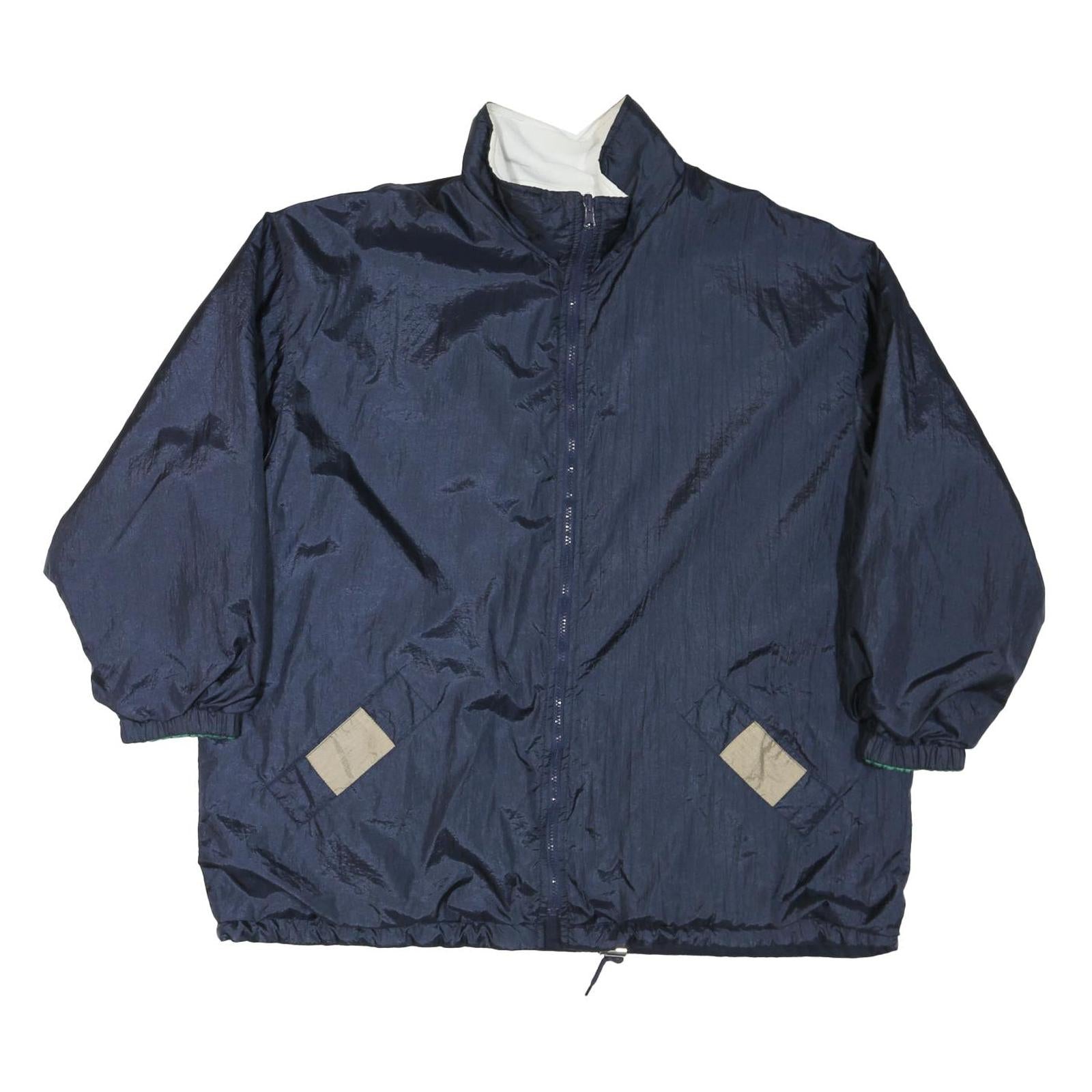 Womens Navy Blue Plain Nylon Zip Jacket L Casual Lightweight Outerwear Refurbished - N/A refurbished available on Cerqular