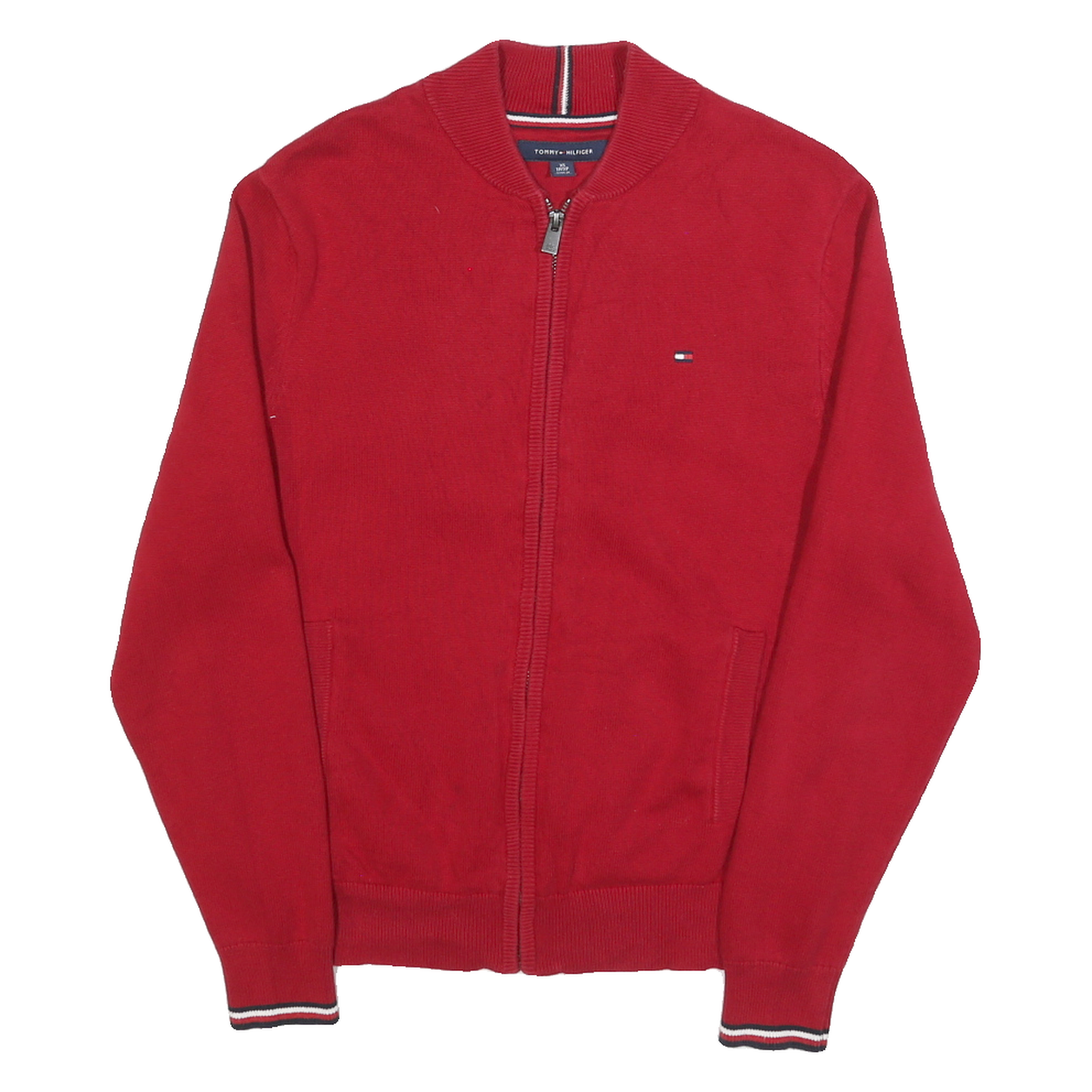 Buy TOMMY HILFIGER Mens Red Plain Jumper Full Zip Crew Neck Basic Knit XS Zip Pocket Refurbished - $28.59 TOMMY HILFIGER Mens Red Plain Jumper Full Zip Crew Neck Basic Knit XS Zip Pocket Refurbished - N/A refurbished available on Cerqular