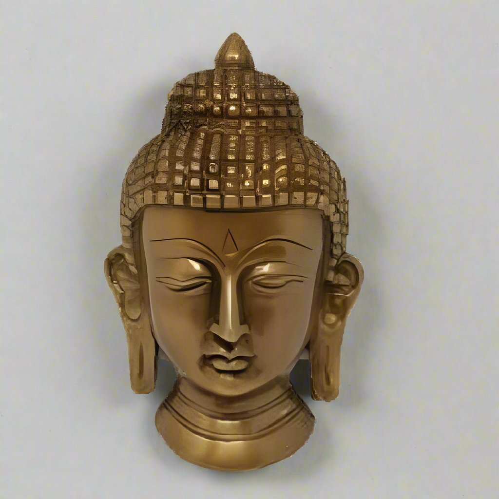 Buddha Solid Brass Mask  Wall Hanging 5.5"" Refurbished - N/A refurbished available on Cerqular