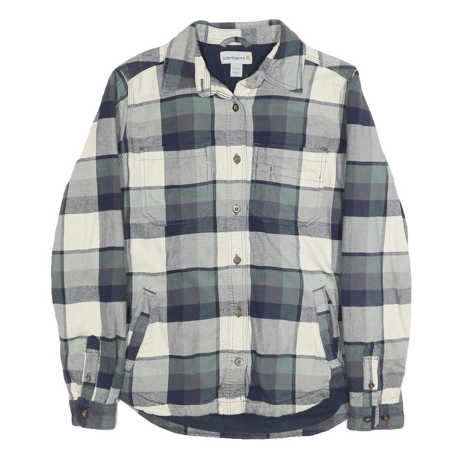 Buy CARHARTT Womens Blue & Cream Check Jacket XS Cotton Blend Button Closure Casual Refurbished - $66.29 CARHARTT Womens Blue & Cream Check Jacket XS Cotton Blend Button Closure Casual Refurbished - N/A refurbished available on Cerqular
