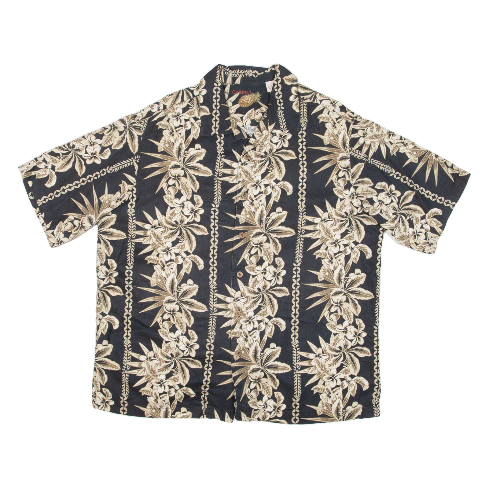CARIBBEAN JOE Mens Hawaiian Shirt Black Floral L Refurbished - N/A refurbished available on Cerqular