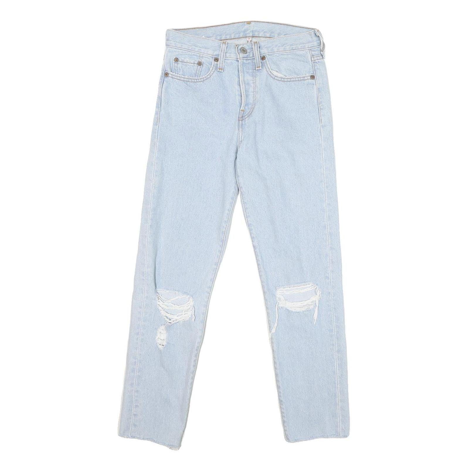 LEVI'S Womens Jeans Blue Regular Straight Denim Light W25 L26 Distressed Refurbished - N/A refurbished available on Cerqular