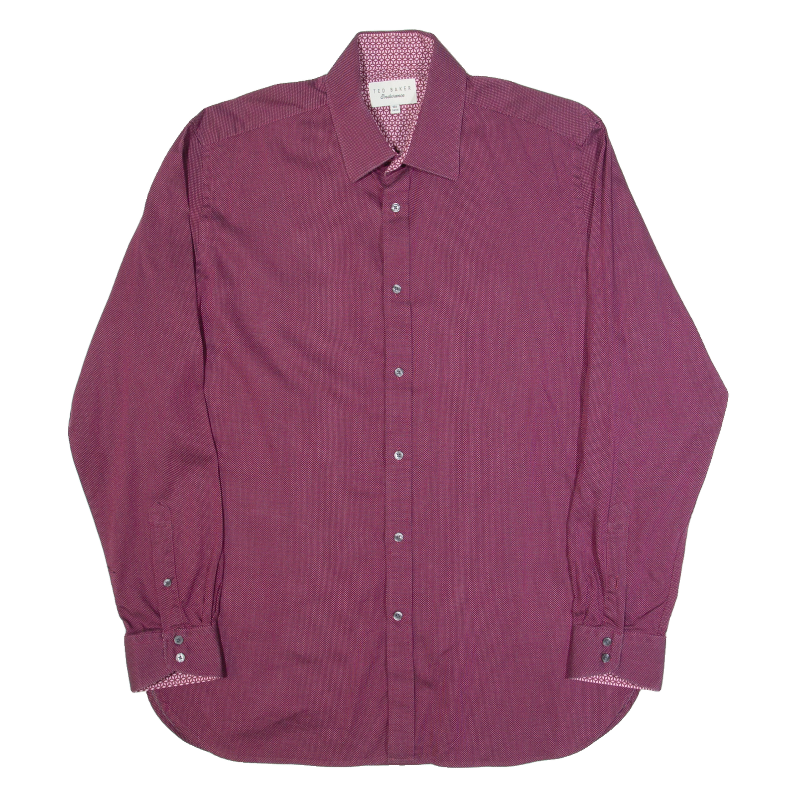 TED BAKER Mens Formal Shirt Maroon Long Sleeve XL Refurbished - N/A refurbished available on Cerqular