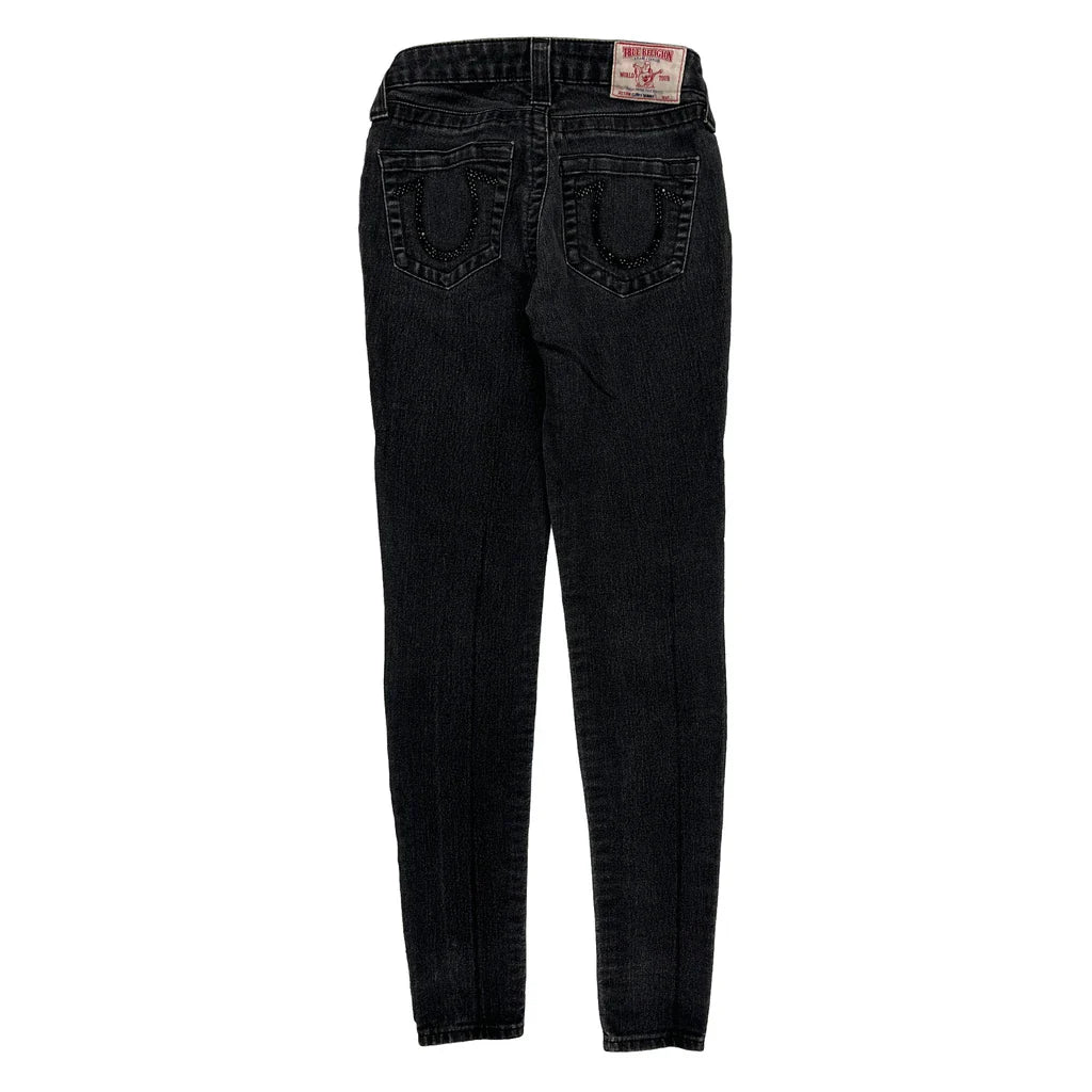 True Religion Skinny Jeans - 24W UK 2 Black Cotton Blend Refurbished - Thrifted (note: this is a term often used to describe second- refurbished available on Cerqular