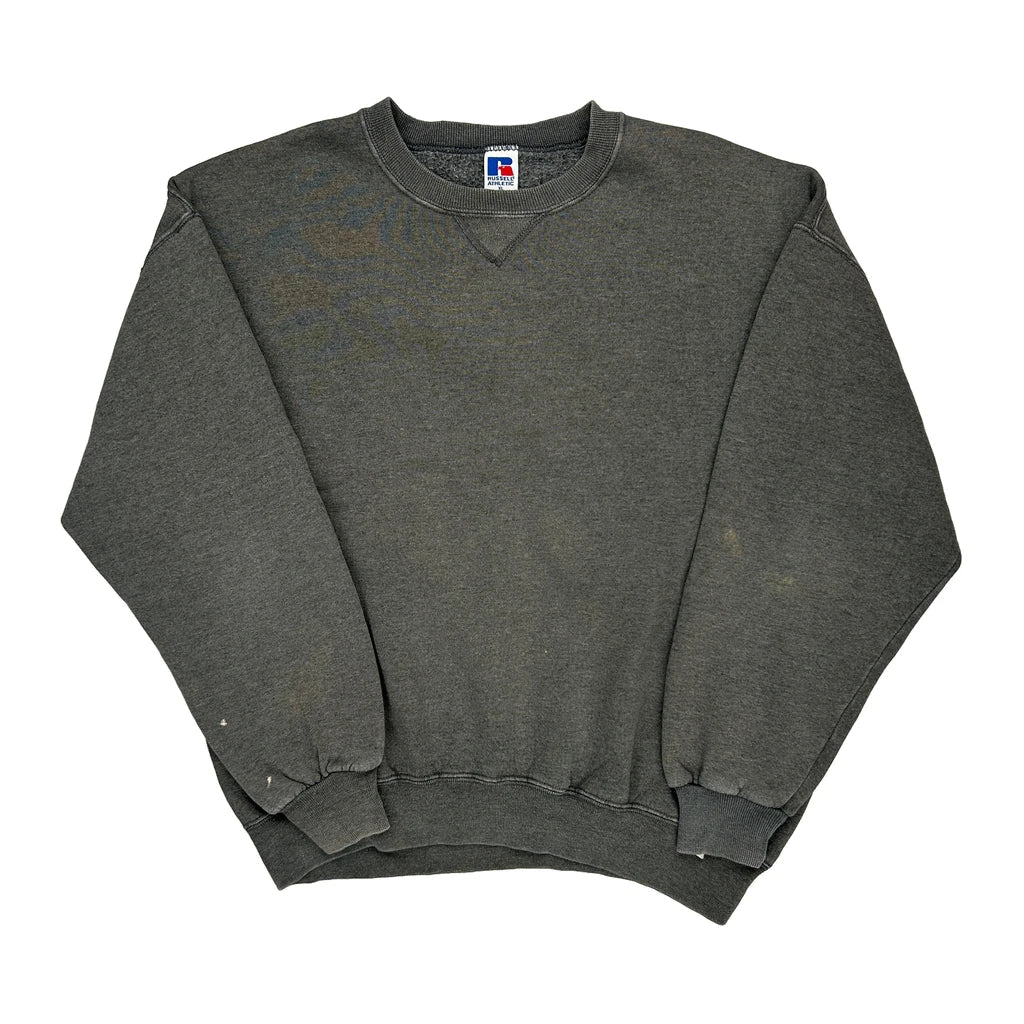 Russell Athletic Sweatshirt - XL Grey Cotton Blend Refurbished - Thrifted (note: this is a term often used to describe second- refurbished available on Cerqular