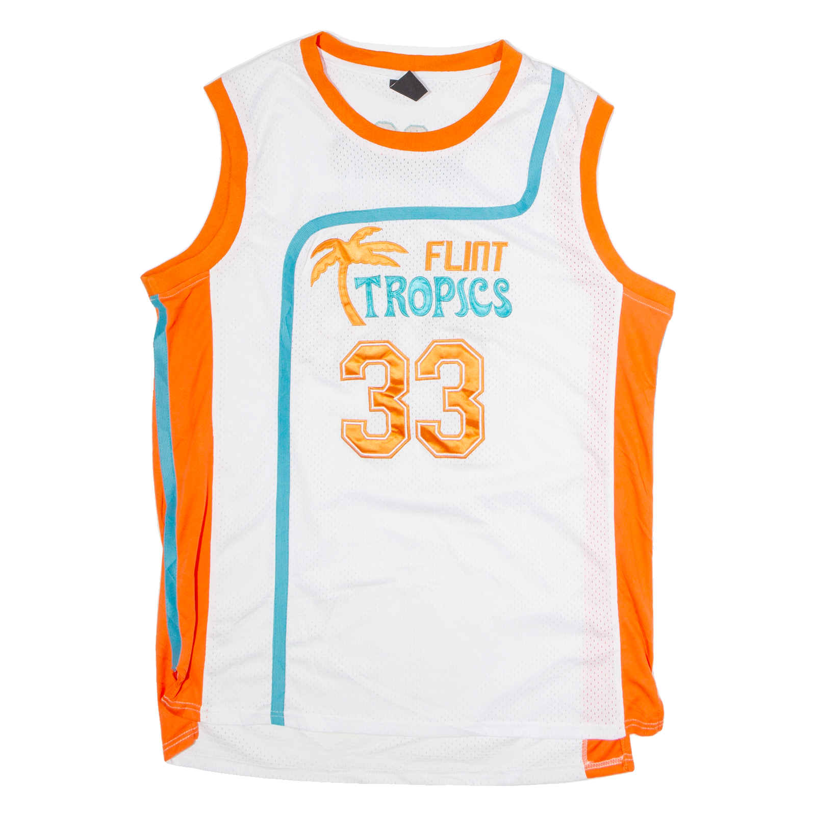 OGJ Flint Tropics #33 Moon Semi-Pro Film Mens Jersey White Sleeveless 2XL Refurbished - N/A refurbished available on Cerqular