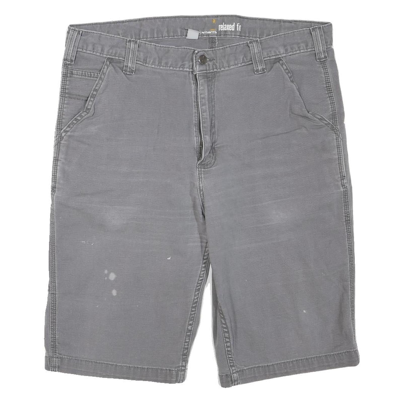 CARHARTT Mens Grey Casual Relaxed Fit Cotton Blend Shorts L W36 Workwear Durable Refurbished - N/A refurbished available on Cerqular
