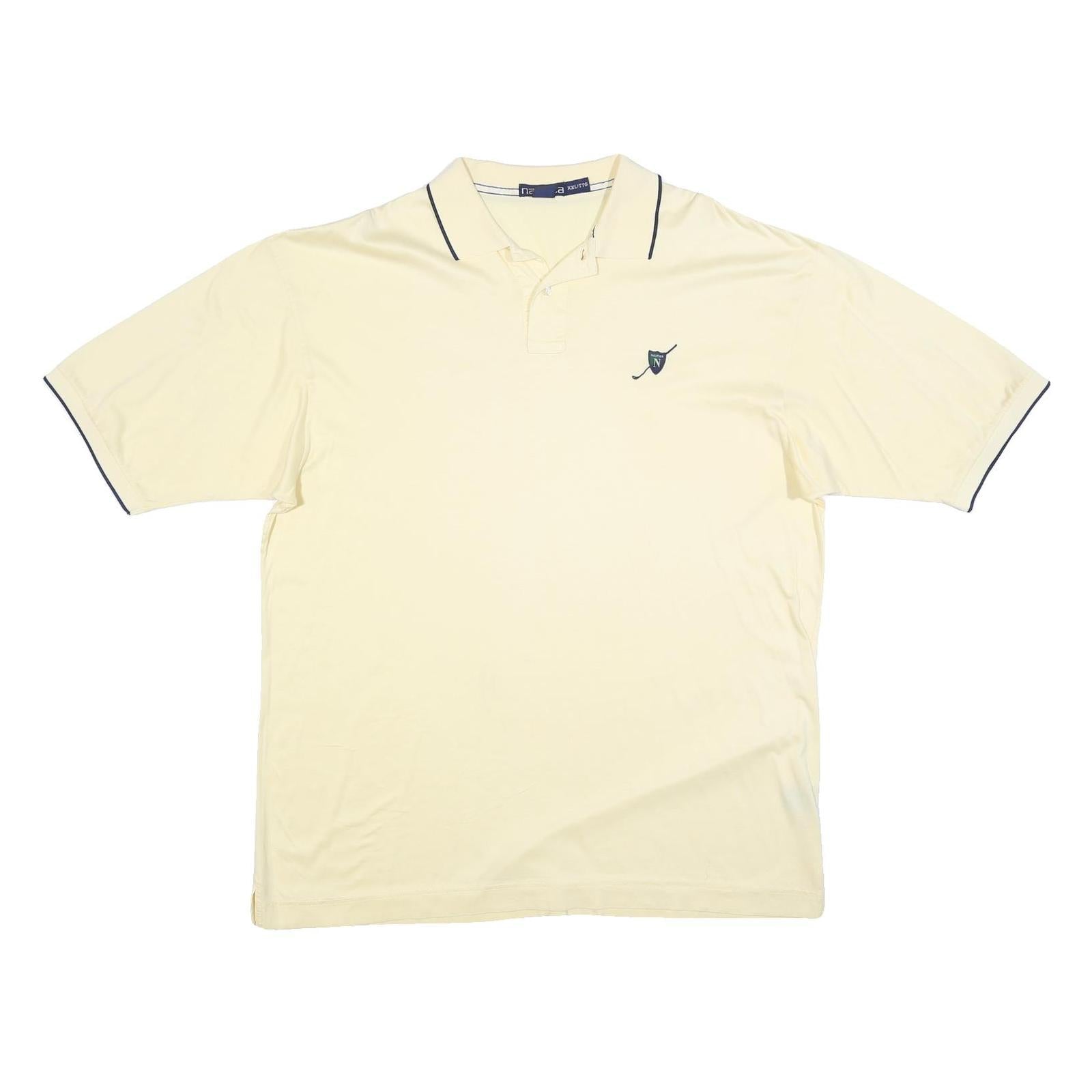 NAUTICA Mens Cream Polo Shirt 2XL Cotton Blend Short Sleeve Plain Classic Fit Refurbished - N/A refurbished available on Cerqular