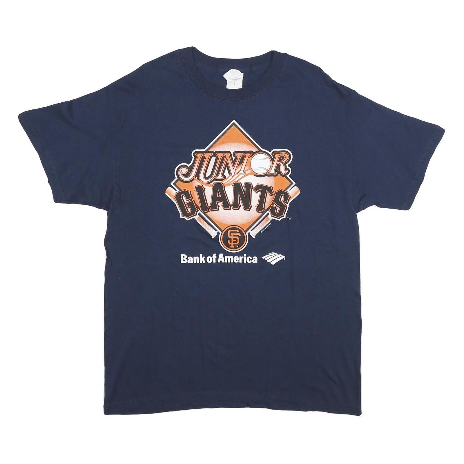 GILDAN Mens Navy Blue Junior Giants Graphic T-Shirt L Short Sleeve Crew Neck Refurbished - N/A refurbished available on Cerqular