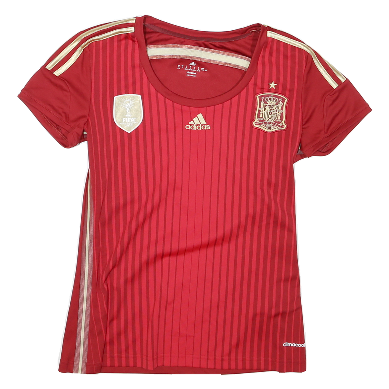 ADIDAS Womens Red & Gold Modern T-Shirt M Short Sleeve Round Neck Sporting Style Refurbished - N/A refurbished available on Cerqular