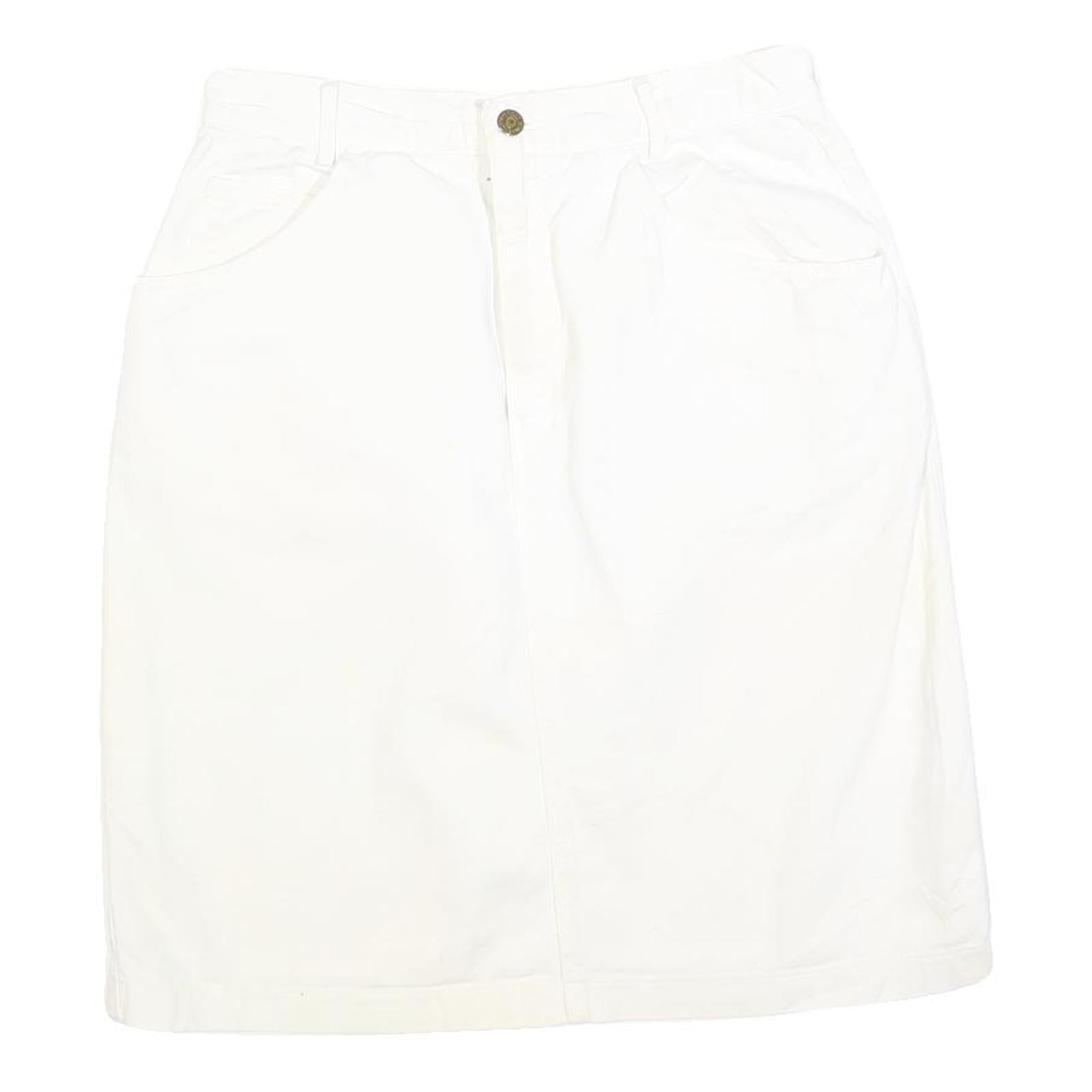 CALVIN KLEIN Womens White Cotton Blend Mini Skirt S Casual Summer Refurbished - N/A refurbished available on Cerqular