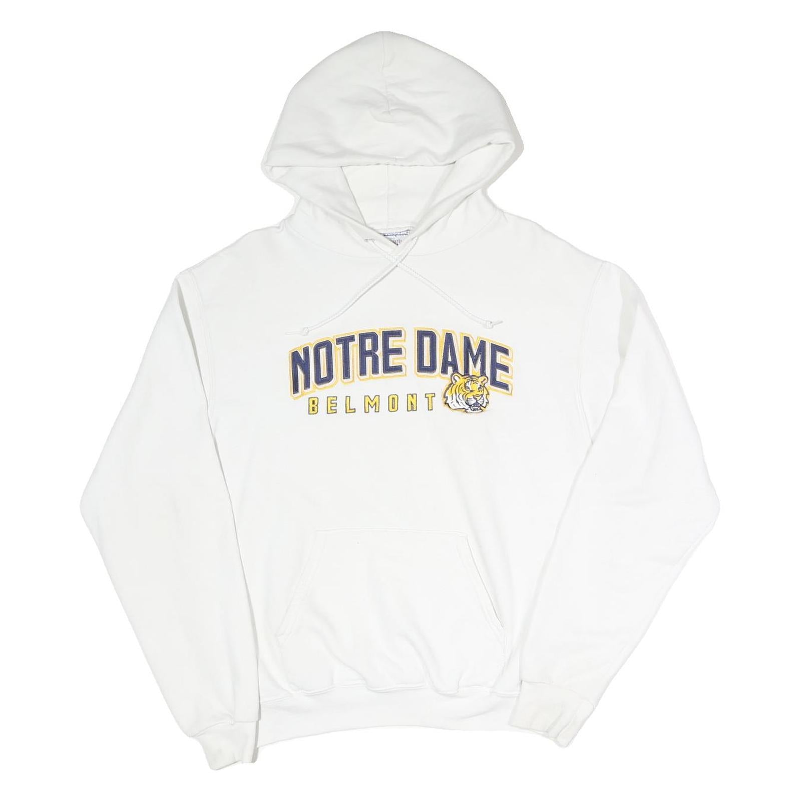 CHAMPION Mens White Notre Dame Belmont Hoodie M Cotton Blend Casual Hooded Refurbished - N/A refurbished available on Cerqular