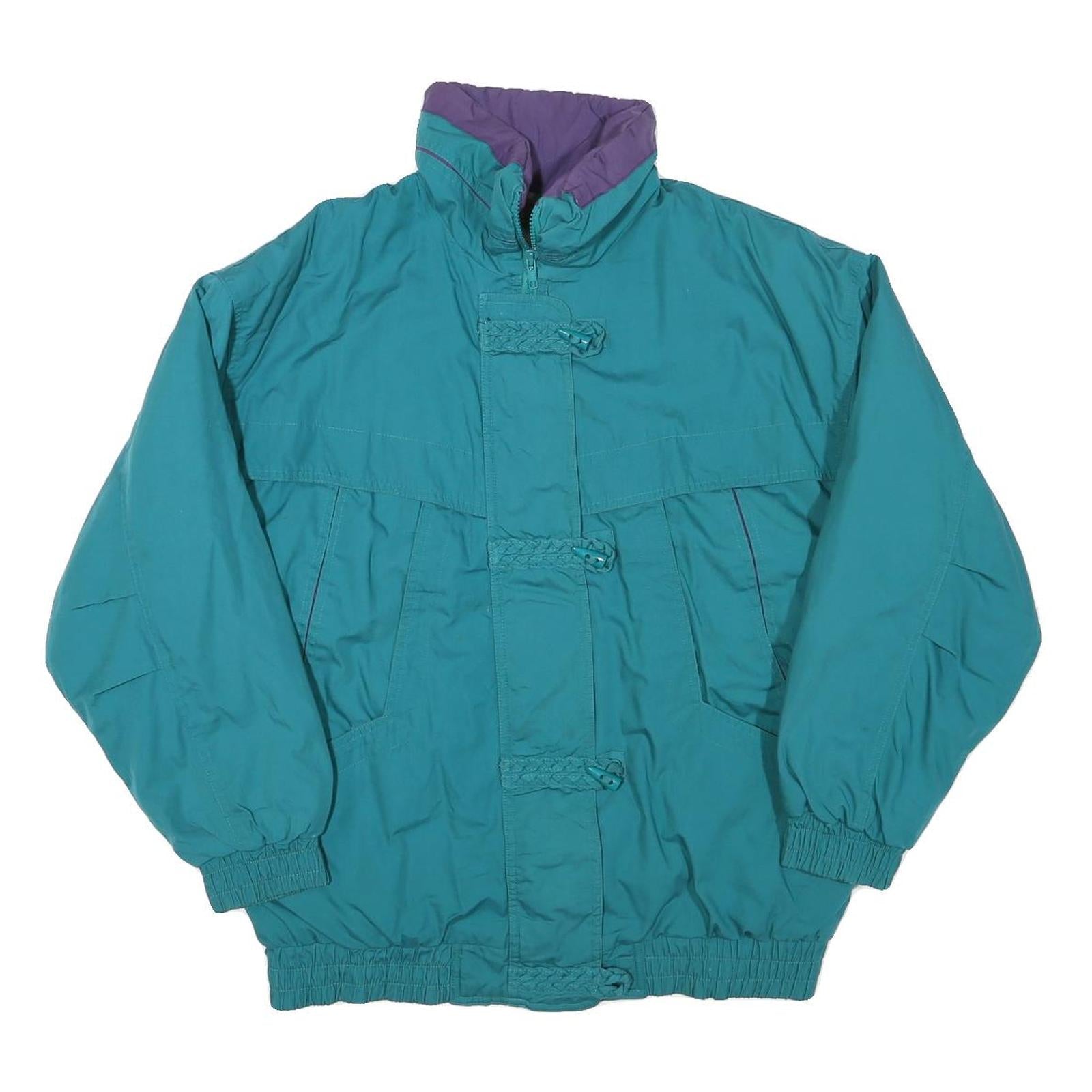 IZZI Womens Teal & Purple Casual Jacket L Polyester Blend Zip Plain Relaxed Fit Refurbished - N/A refurbished available on Cerqular
