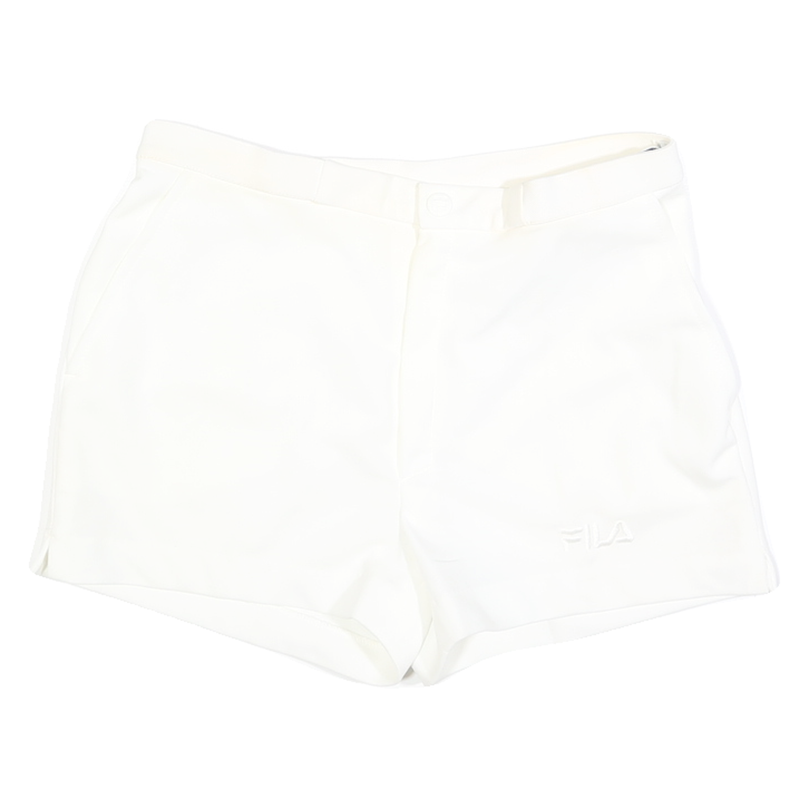 FILA Womens White Casual Shorts M W30 Polyester Plain Button Closure Side Refurbished - N/A refurbished available on Cerqular