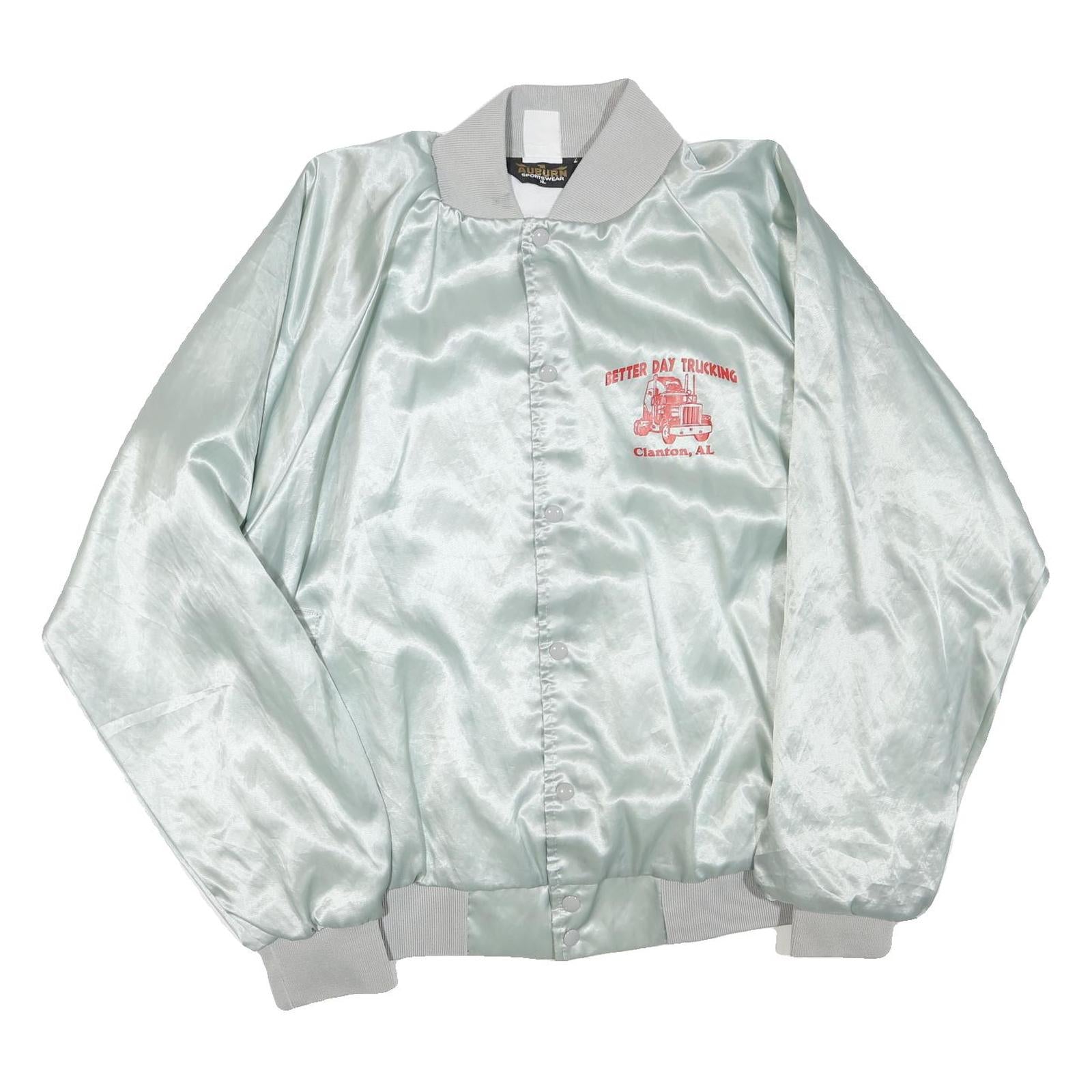 AUBURN Mens Pale Green Satin Button Jacket XL Polyester Blend Sporty Casual Refurbished - N/A refurbished available on Cerqular
